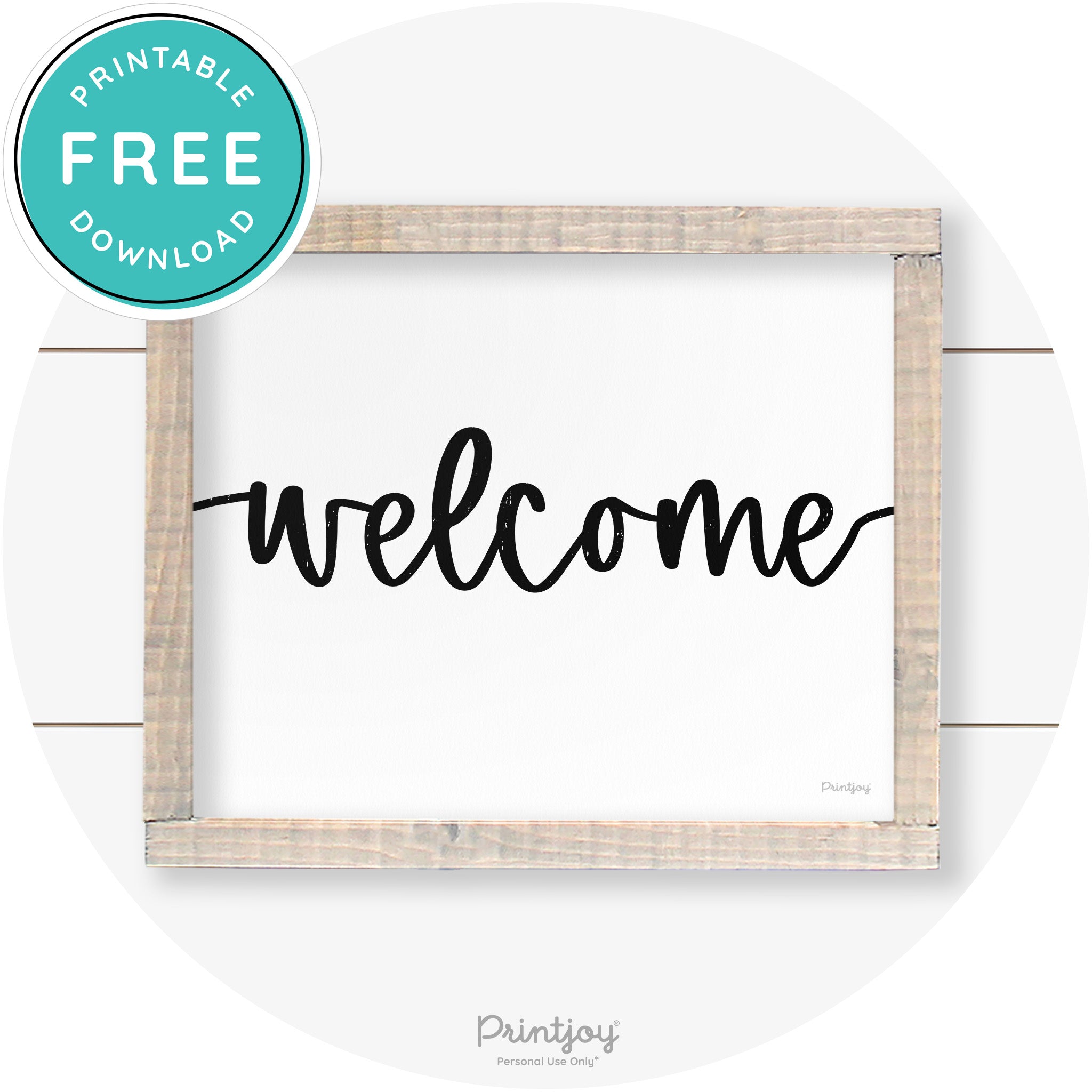 Welcome Entryway Sign Cute Farmhouse Wall Art Decor Free Printable - Printjoy