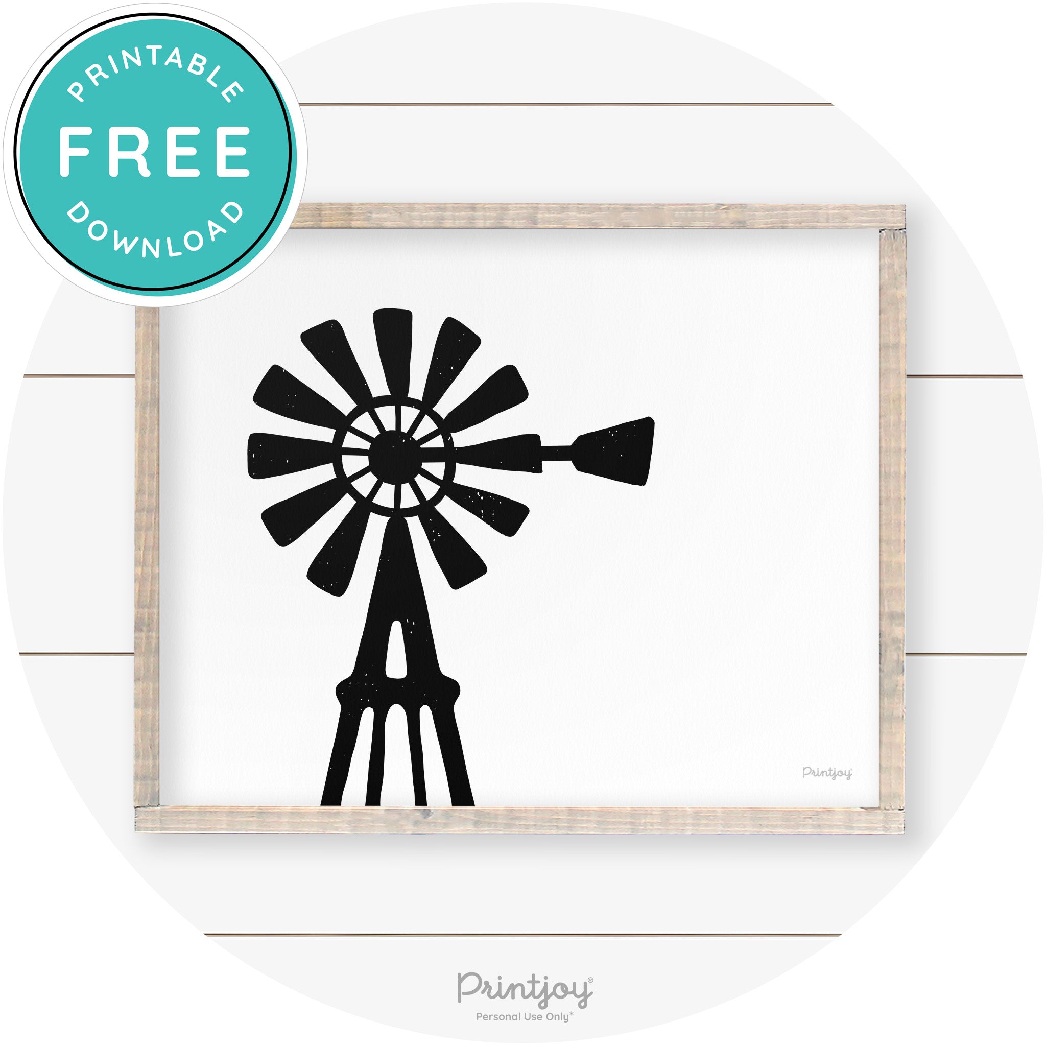 Windmill Rustic Farmhouse Living Room Wall Art Decor Free Printable - Printjoy