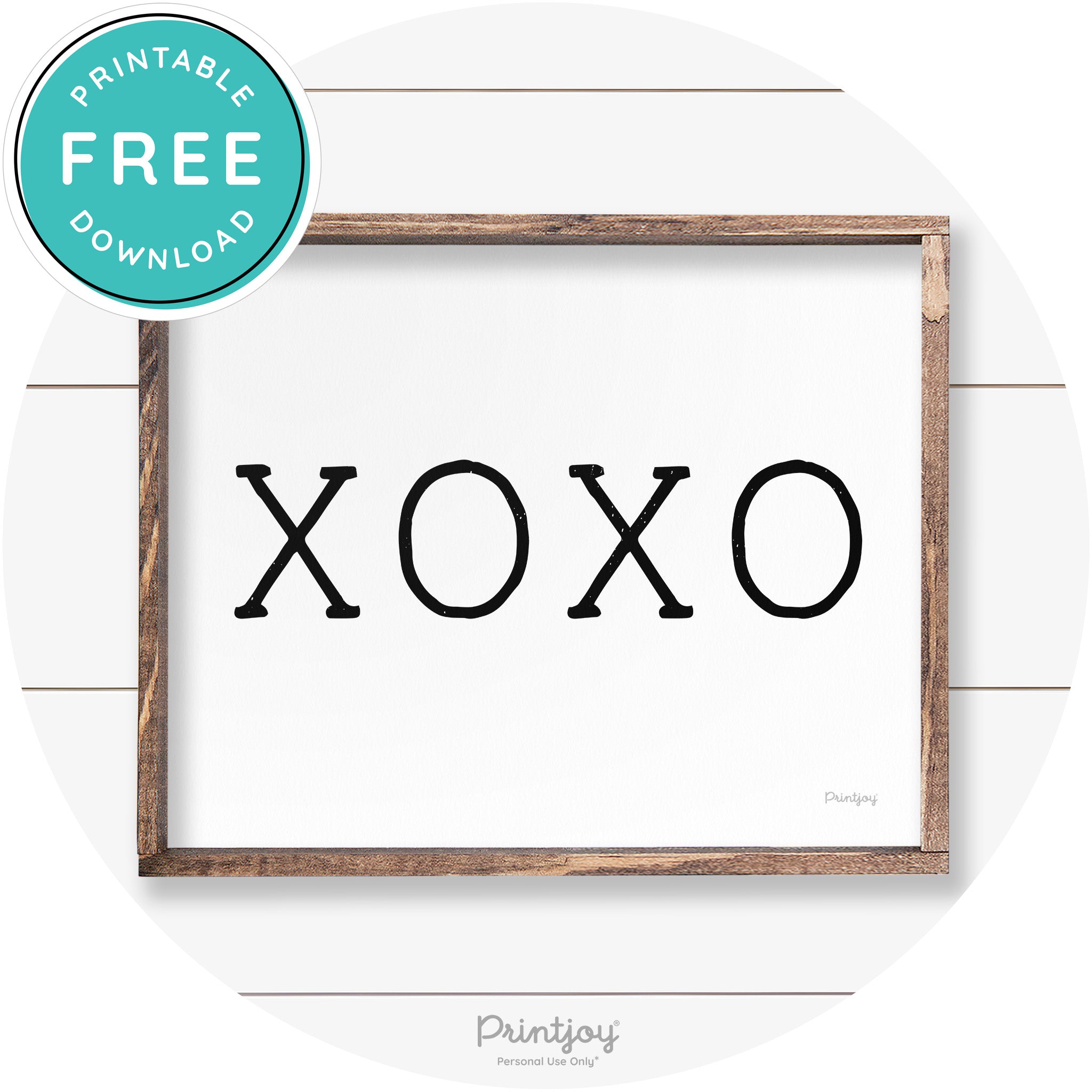 Xoxo Cute Couples Love Modern Farmhouse Wall Art Free Printable - Printjoy
