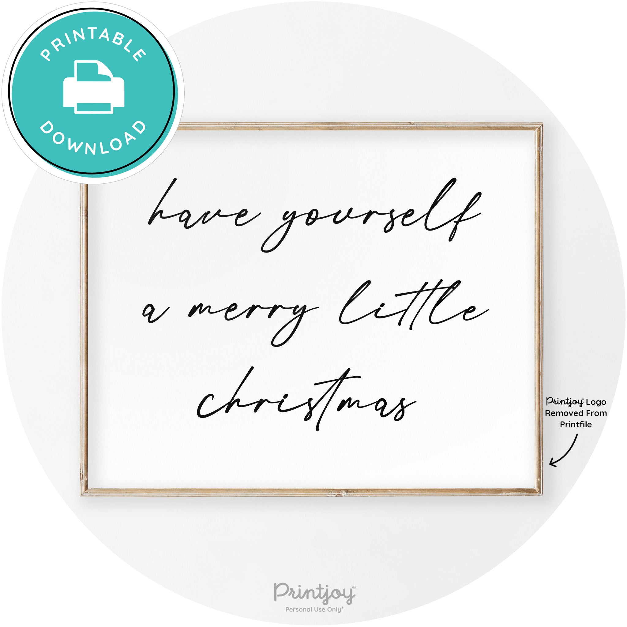 Merry Little Christmas Modern Transitional Wall Art Decor Free Printable