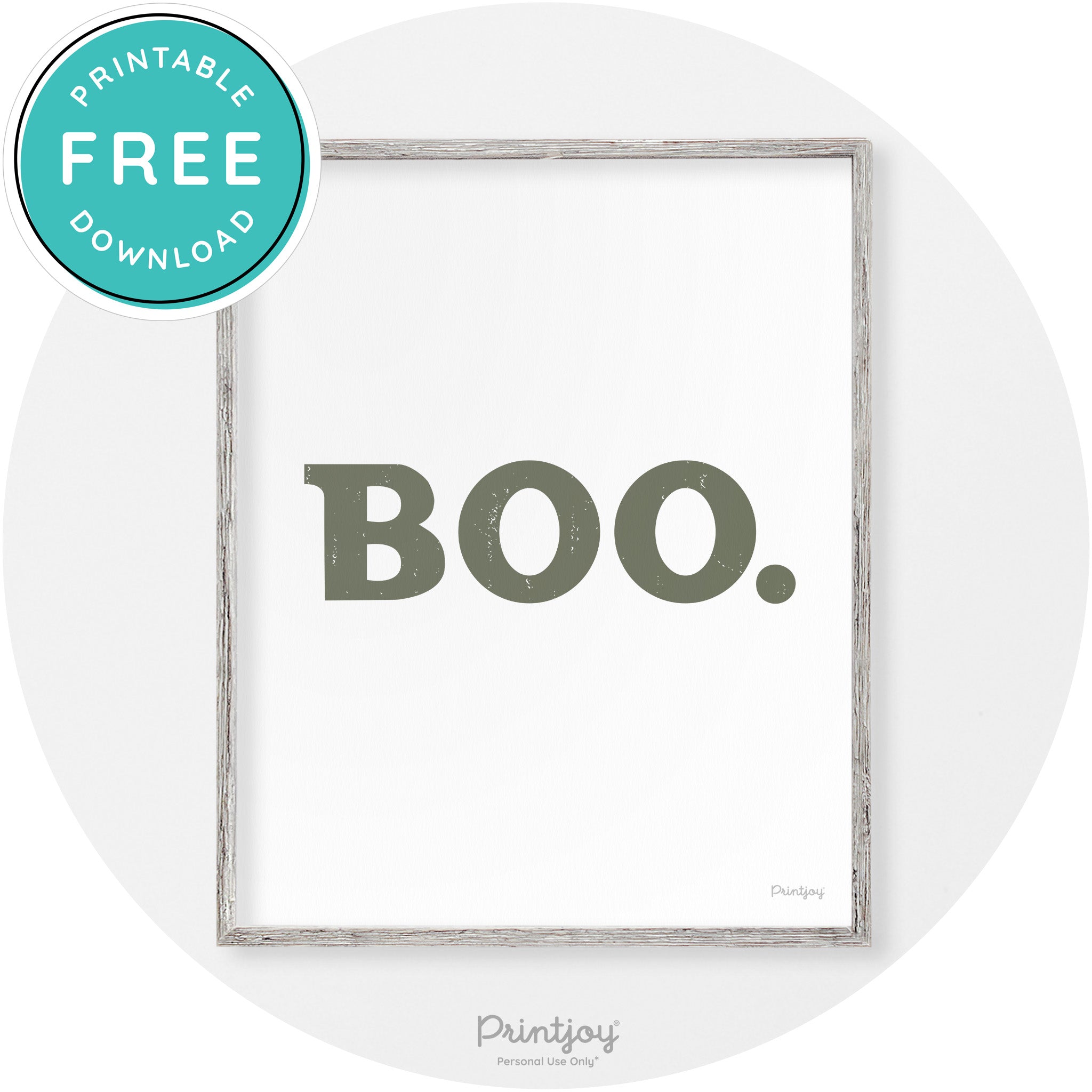 Boo Halloween Modern Vintage Wall Art Decor Free Printable - Printjoy