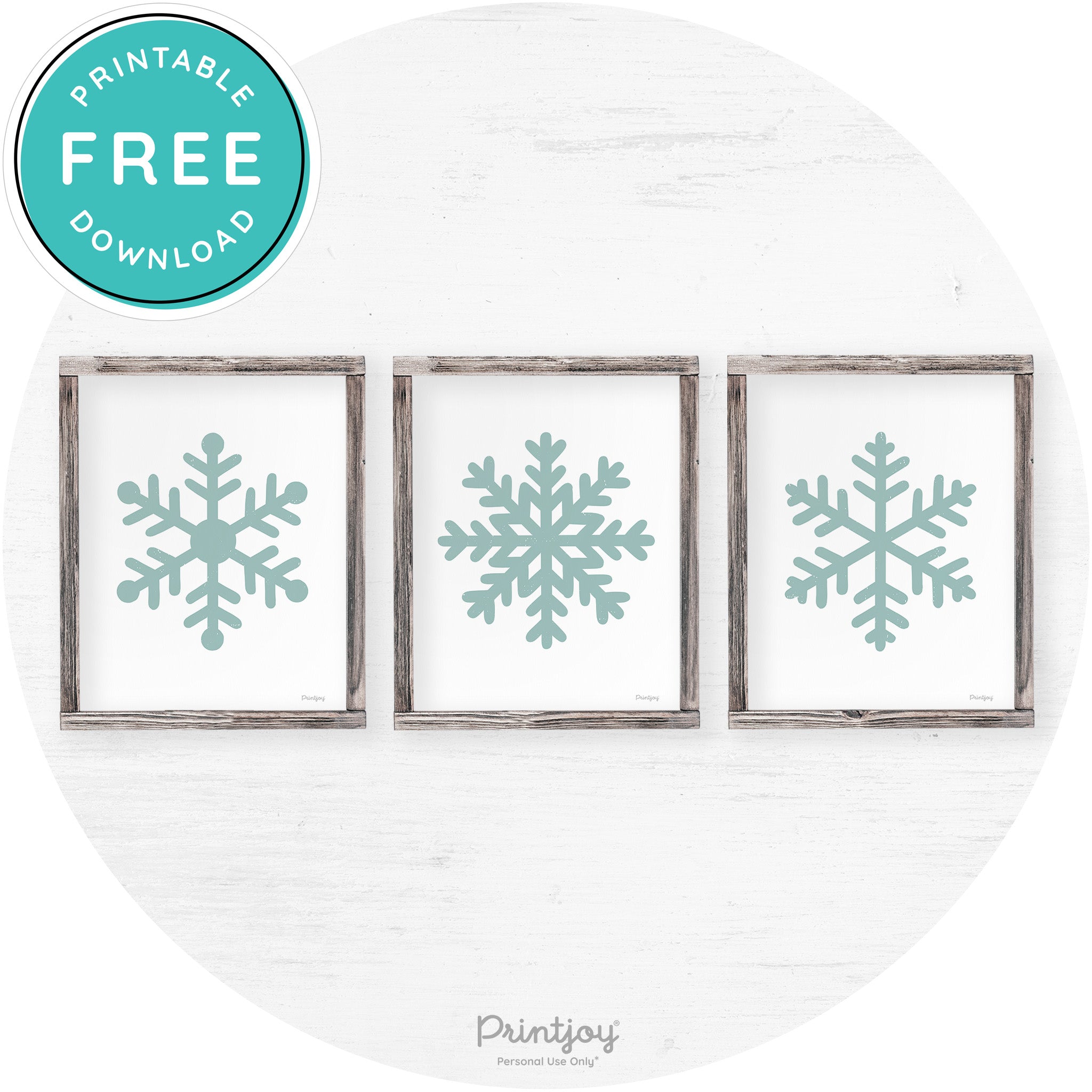 Snowflake Silhouettes Set Of 3 Winter Farmhouse Wall Art Free Printable - Printjoy