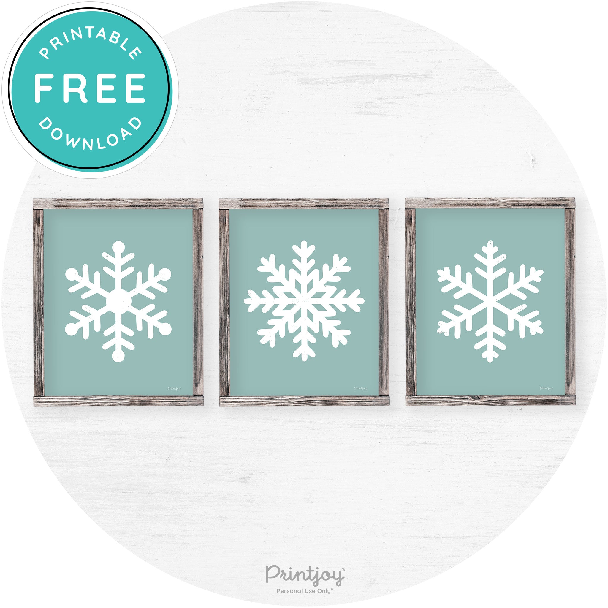 Snowflake Silhouettes Set Of 3 Winter Farmhouse Wall Art Free Printable