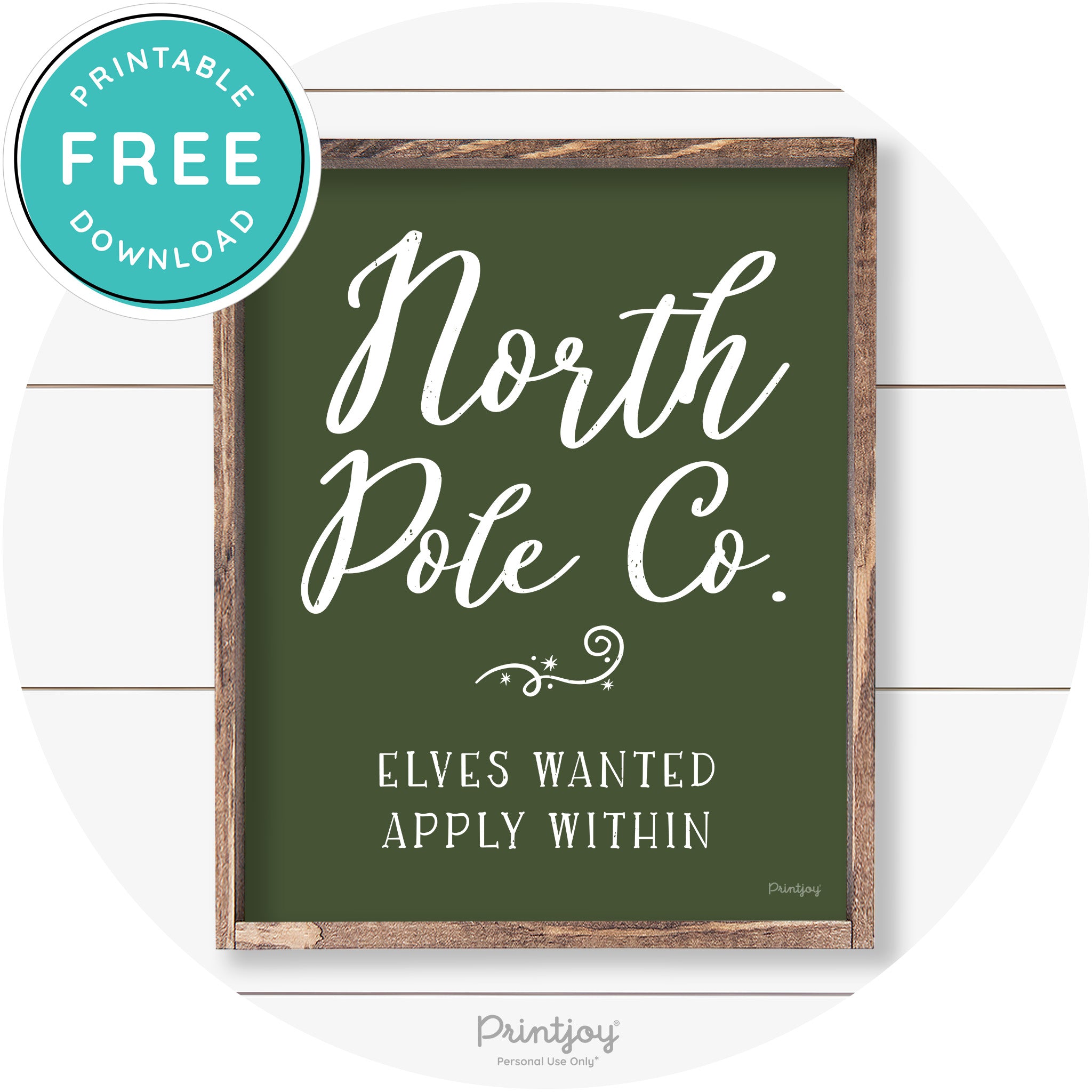 North Pole Co Elves Christmas Farmhouse Wall Art Free Printable - Printjoy