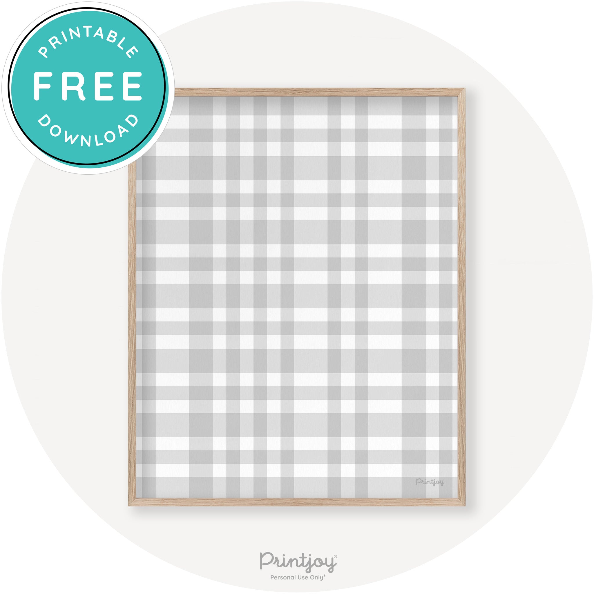 Fall Plaid Pattern Cute Modern Chic Decor Wall Art Free Printable - Printjoy