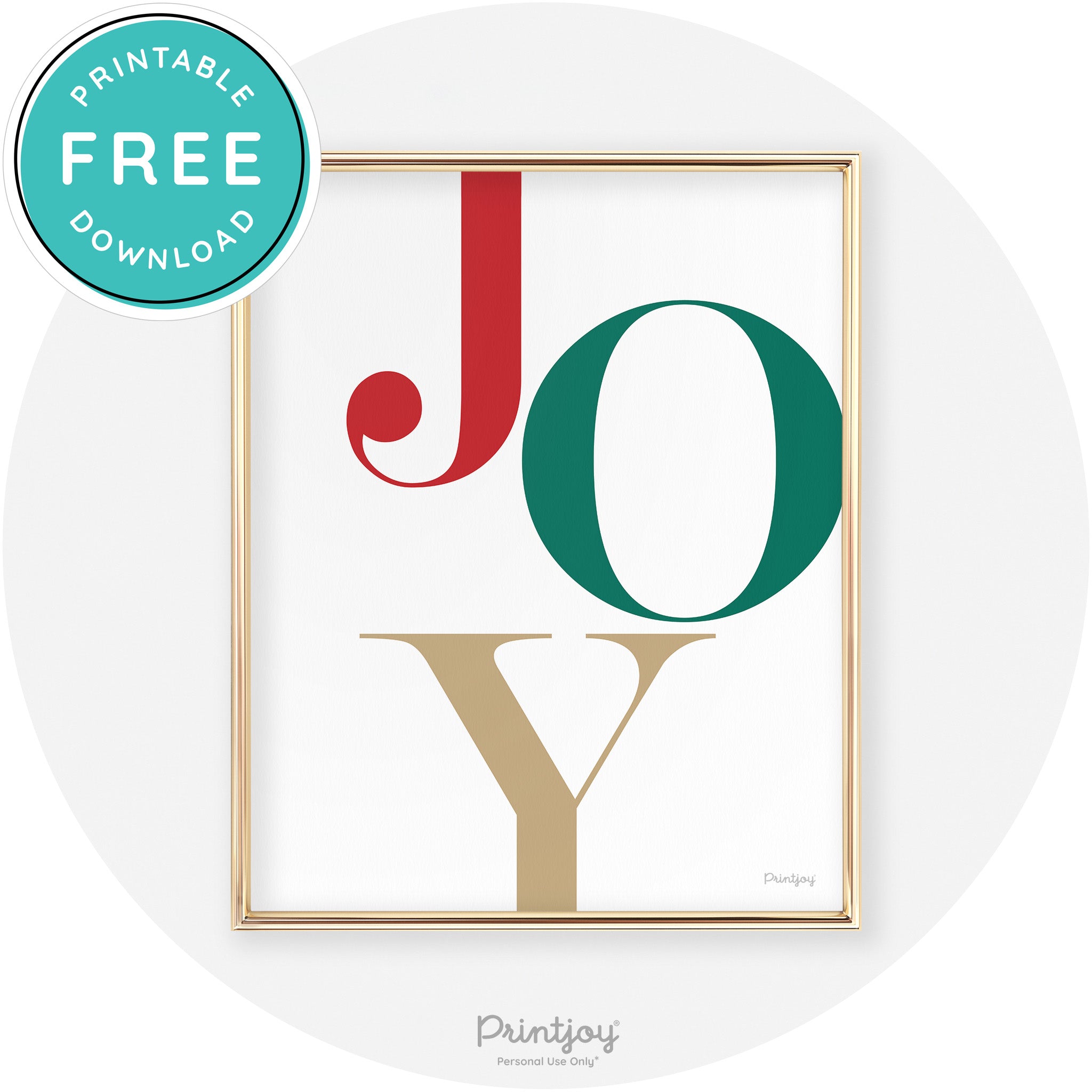 Joy Typography Cute Simple Modern Wall Art Decor Free Printable - Printjoy