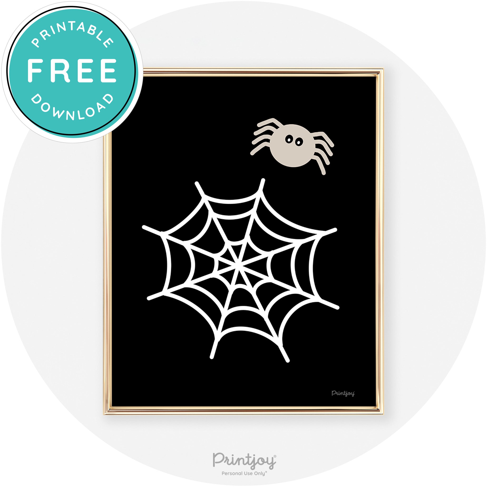 Spider Web Fun Cute Chic Halloween Wall Art Decor Free Printable - Printjoy