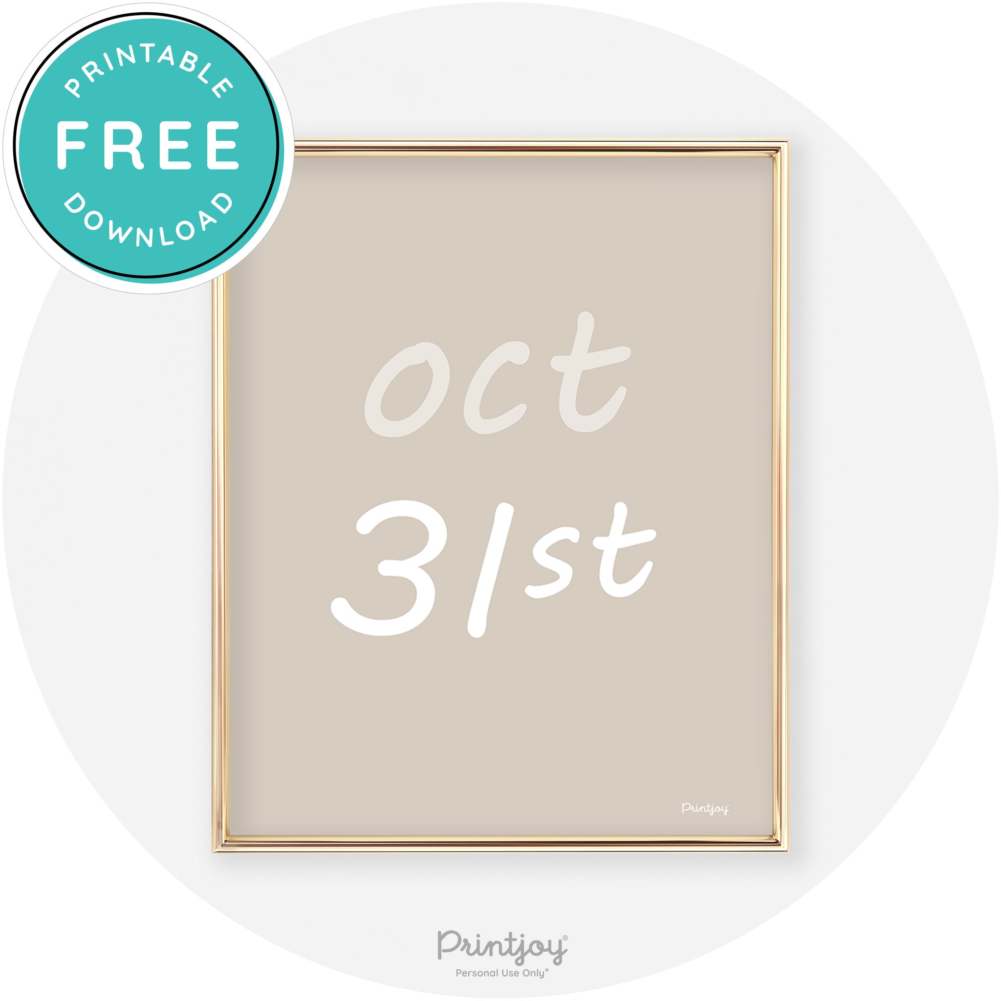 October 31st Cute Chic Halloween Sign Wall Art Decor Free Printable - Printjoy