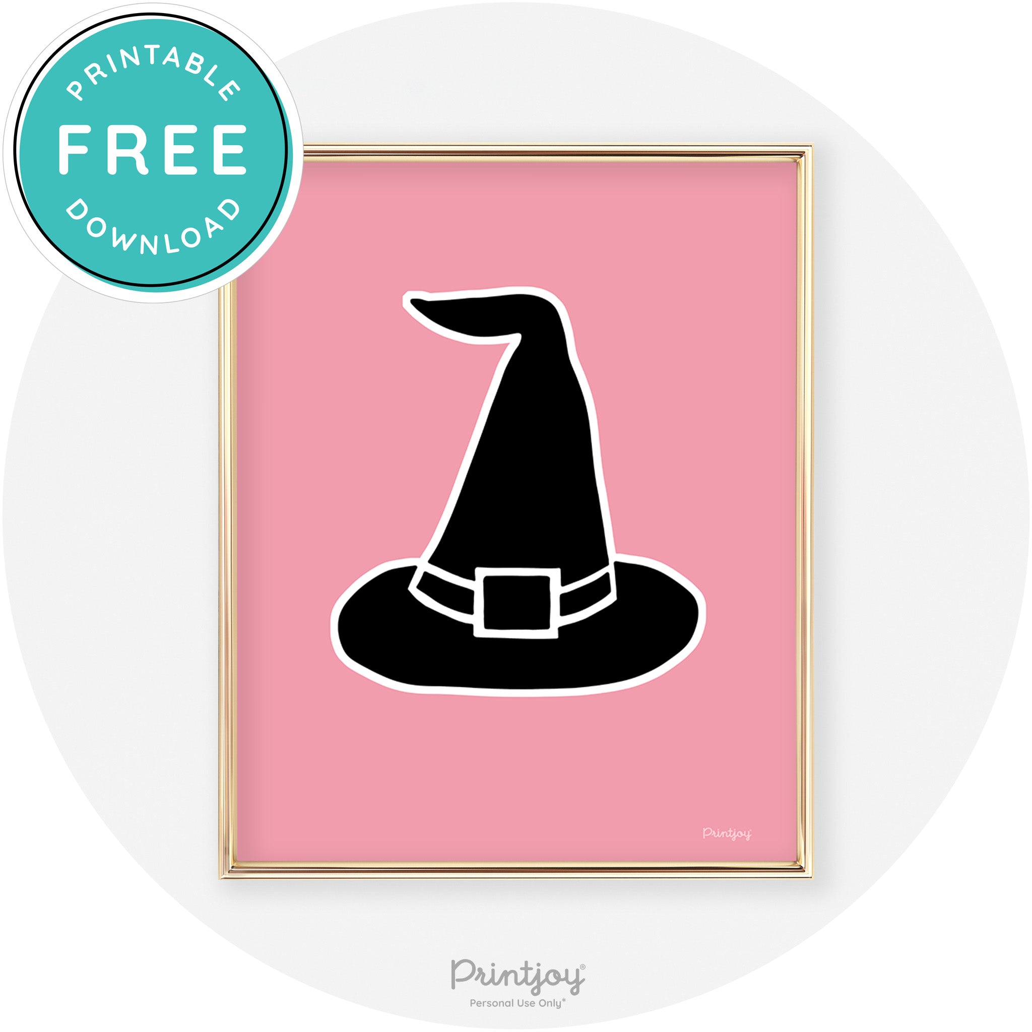 Witches Hat Fun Chic Halloween Wall Art Decor Free Printable - Printjoy