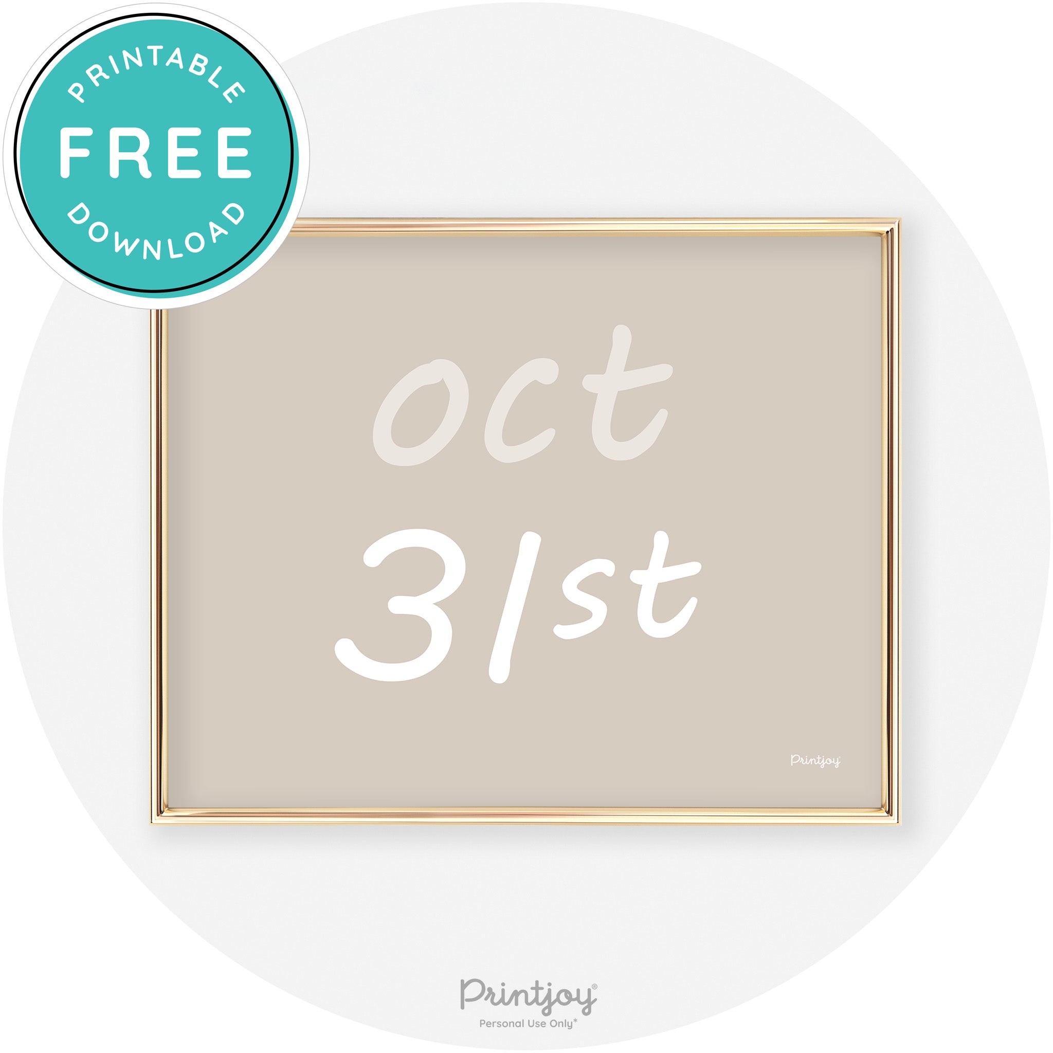 October 31st Cute Chic Halloween Sign Wall Art Decor Free Printable - Printjoy