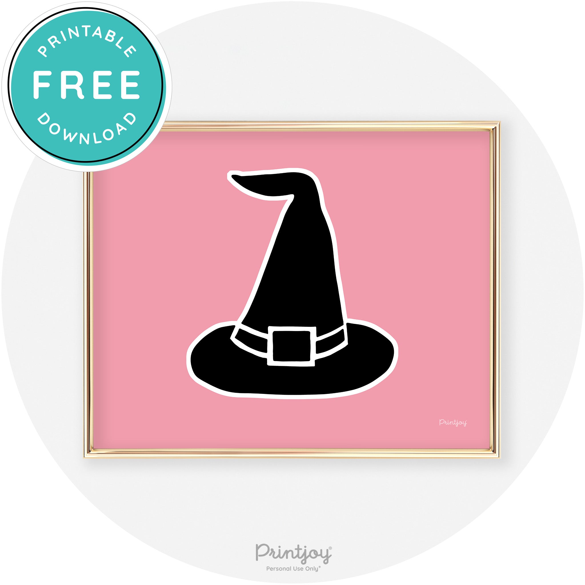 Witches Hat Fun Chic Halloween Wall Art Decor Free Printable - Printjoy