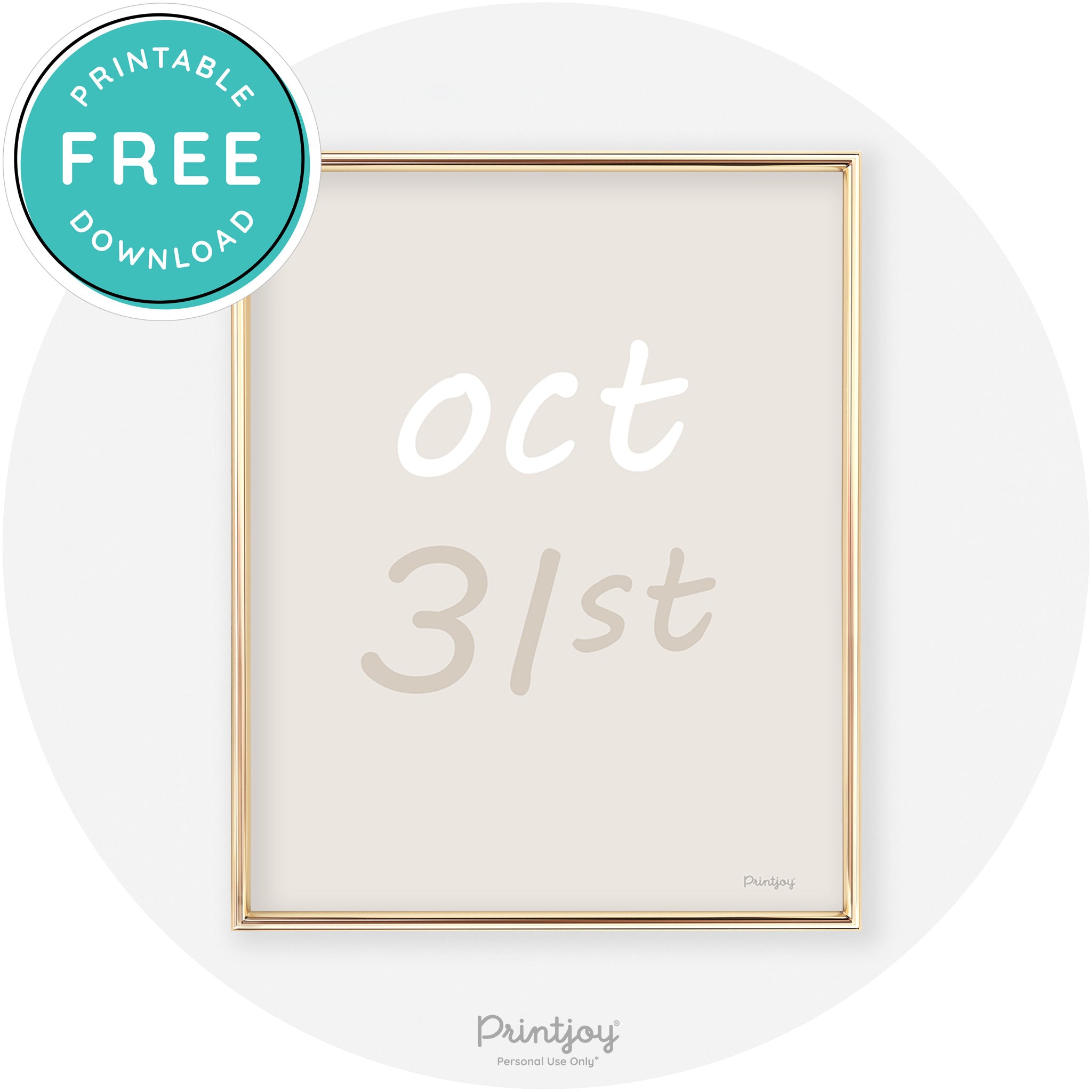 October 31st Cute Chic Halloween Sign Wall Art Decor Free Printable - Printjoy