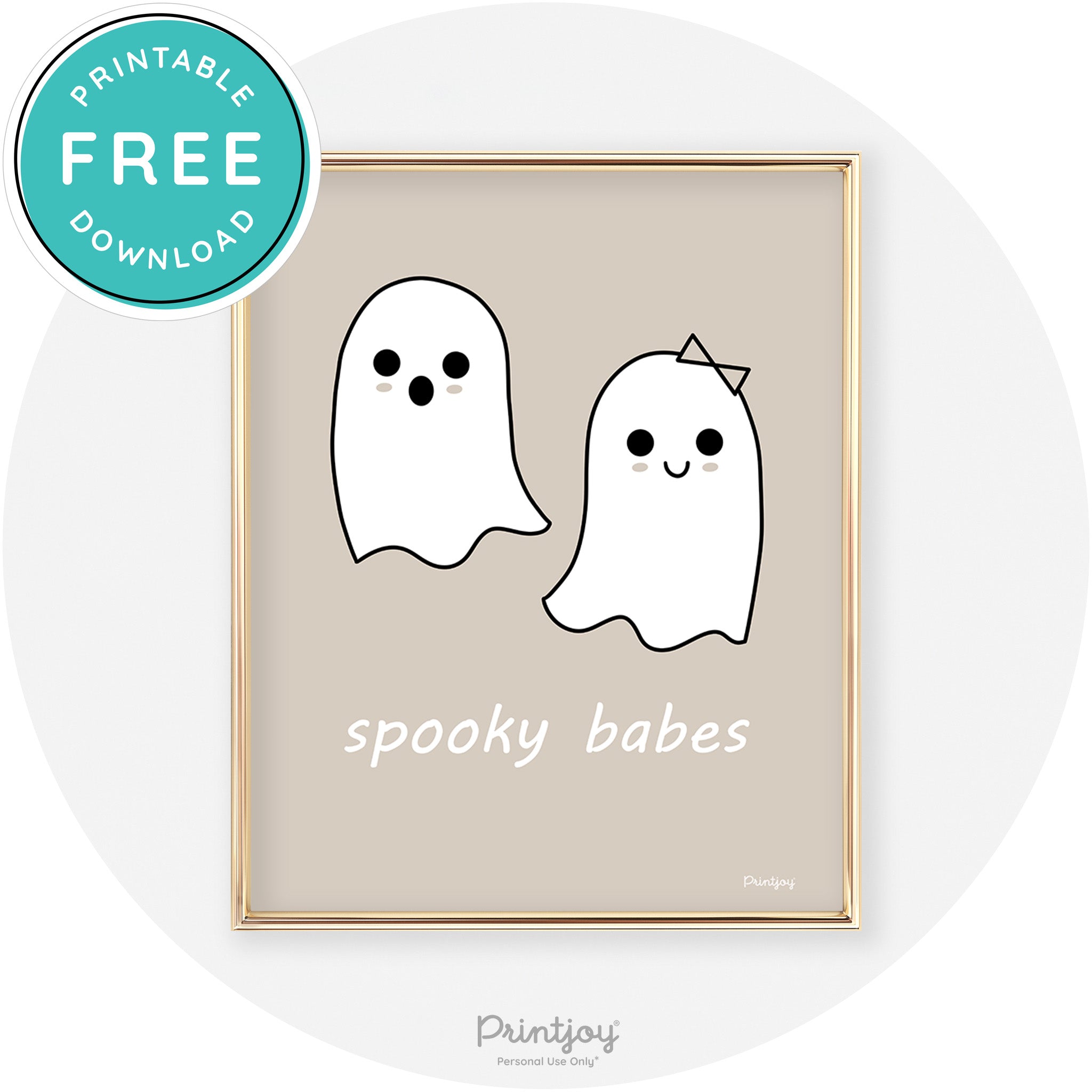 Spooky Babes Ghosts Fun Cute Chic Halloween Wall Art Free Printable - Printjoy