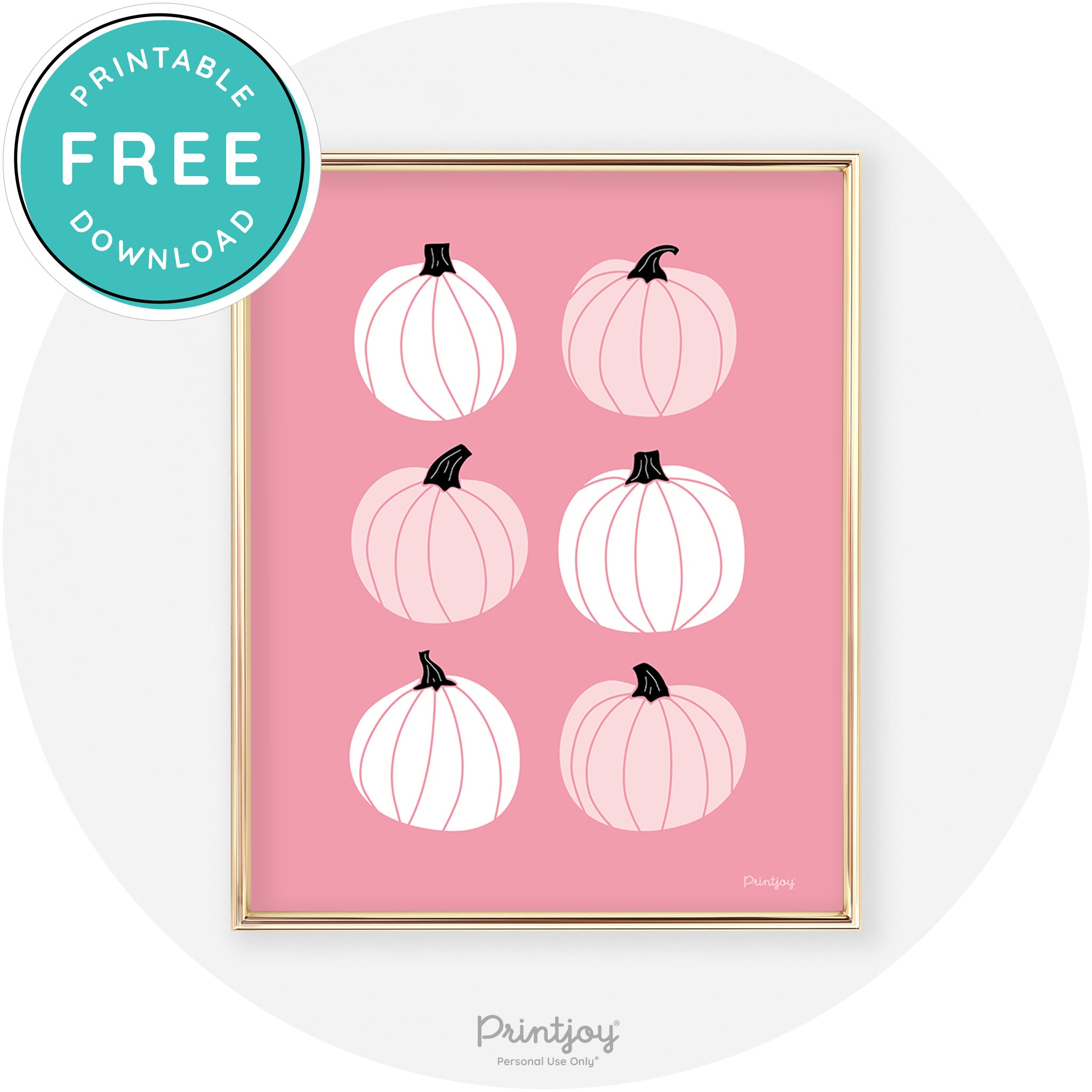 Pumpkin Patch Fun Cute Chic Halloween Wall Art Decor Free Printable - Printjoy