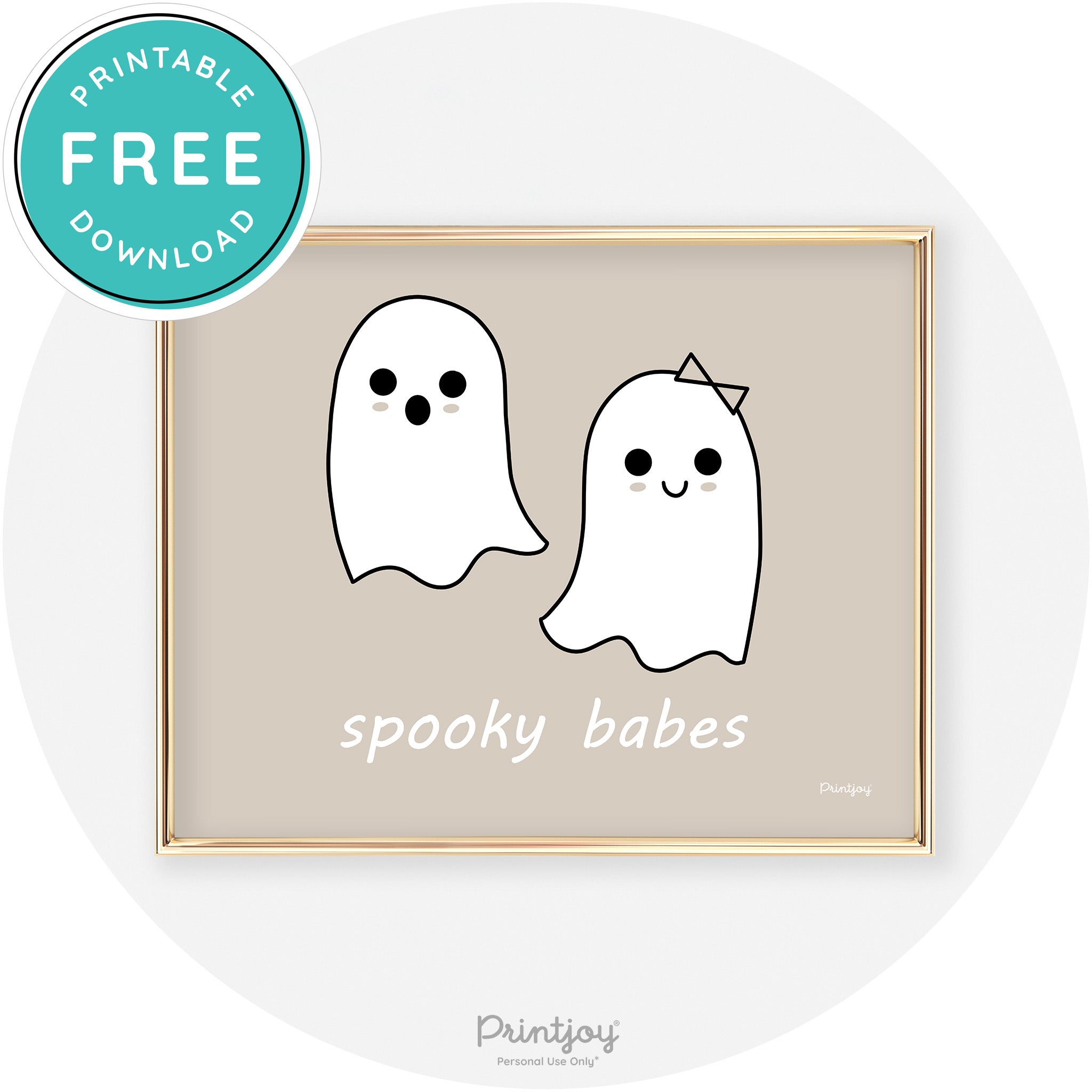 Spooky Babes Ghosts Fun Cute Chic Halloween Wall Art Free Printable - Printjoy