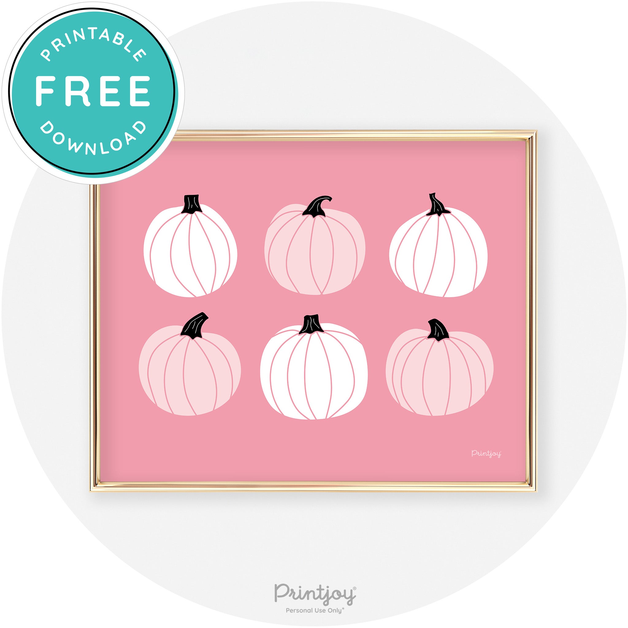 Pumpkin Patch Fun Cute Chic Halloween Wall Art Decor Free Printable - Printjoy