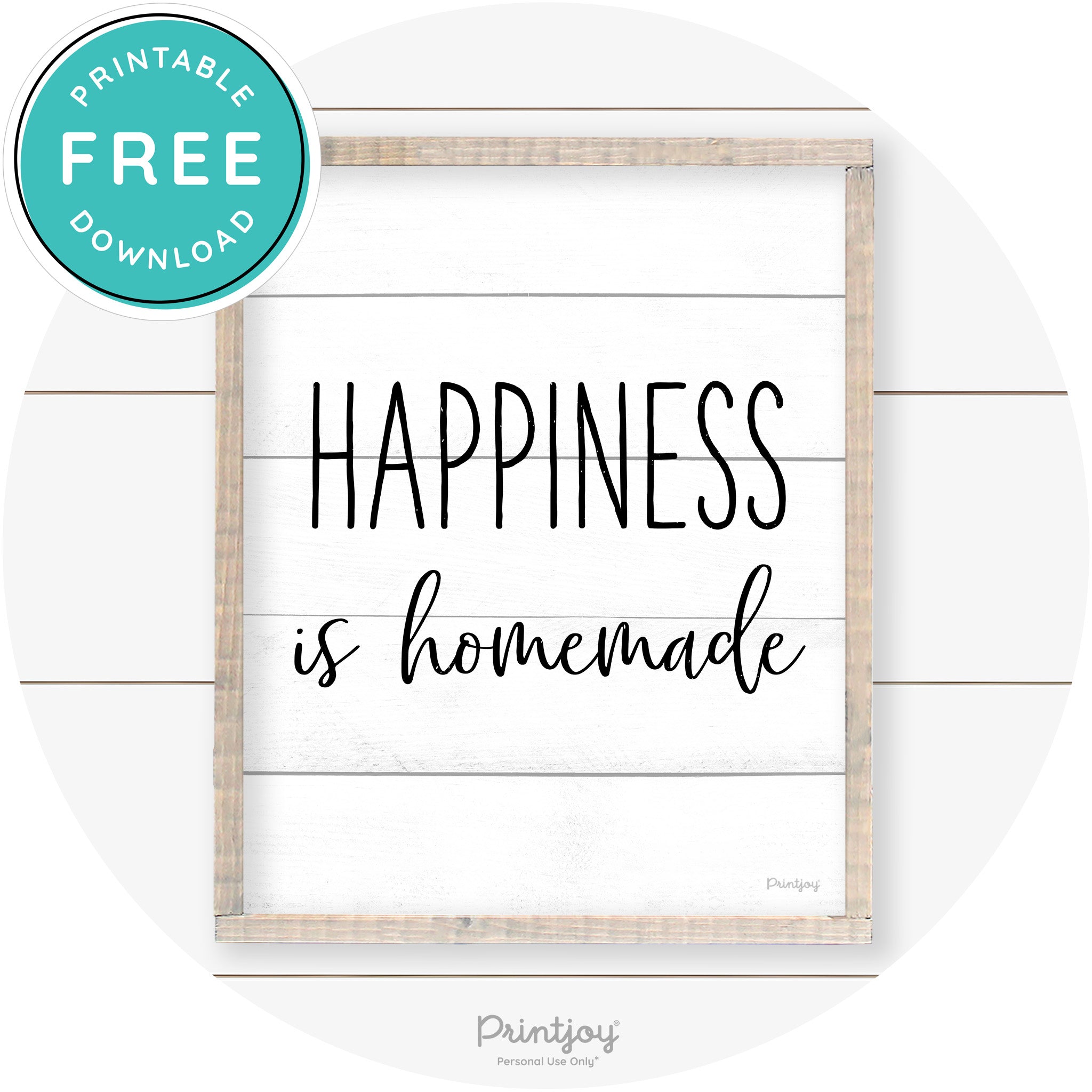 Happiness Is Homemade Kitchen Farmhouse Wall Art Free Printable - Printjoy