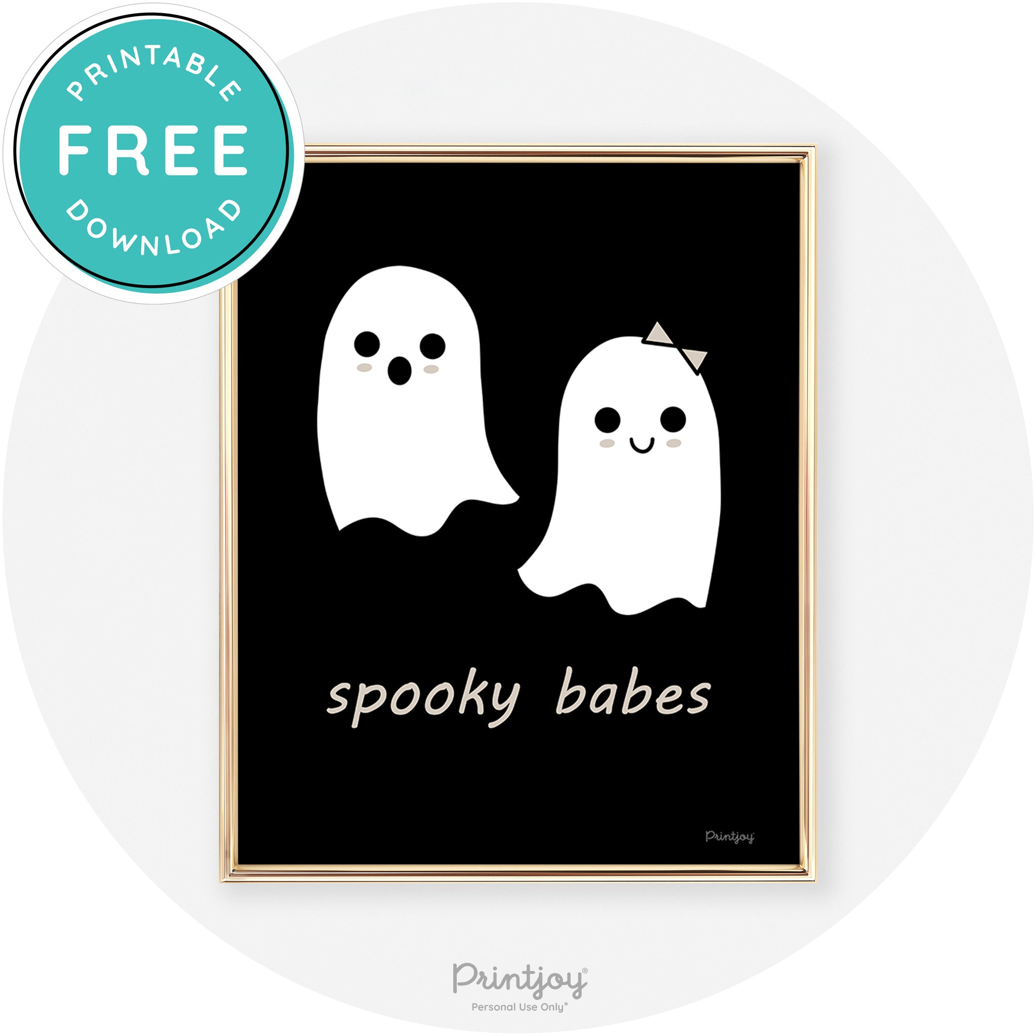 Spooky Babes Ghosts Fun Cute Chic Halloween Wall Art Free Printable - Printjoy