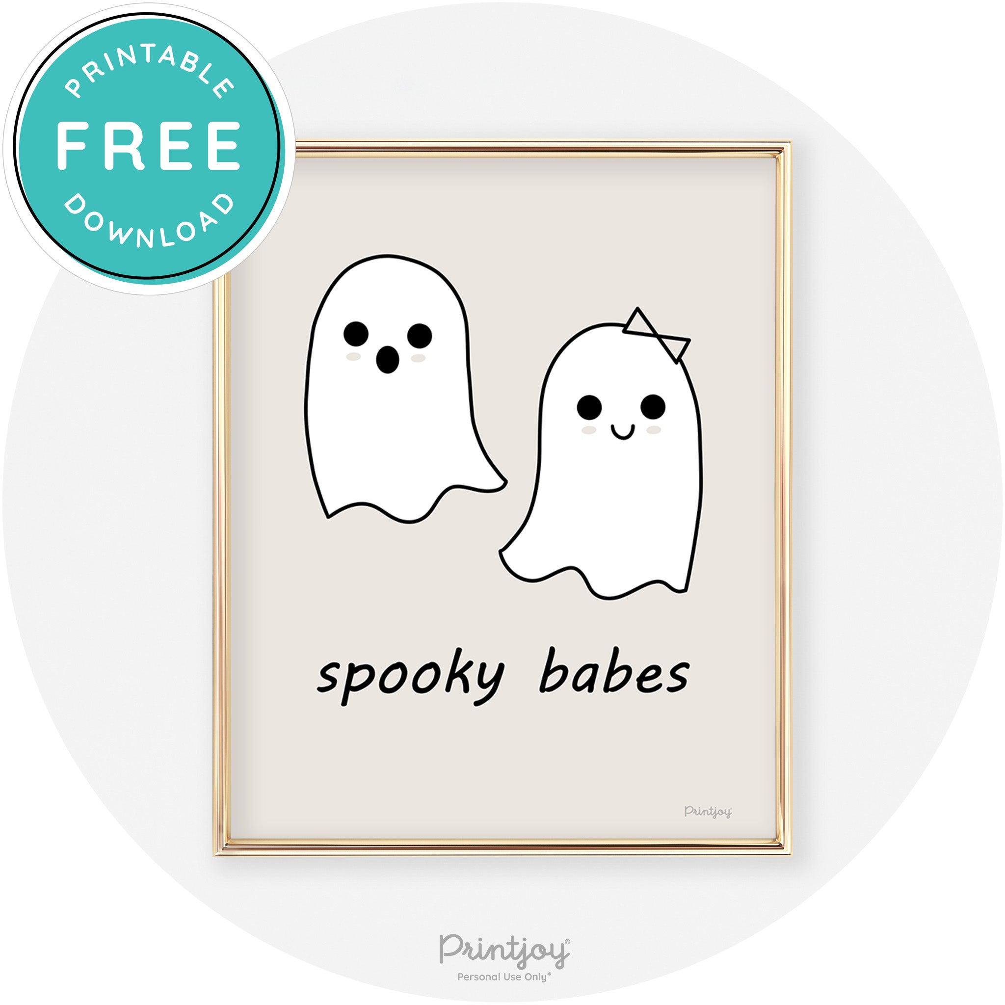 Spooky Babes Ghosts Fun Cute Chic Halloween Wall Art Free Printable - Printjoy