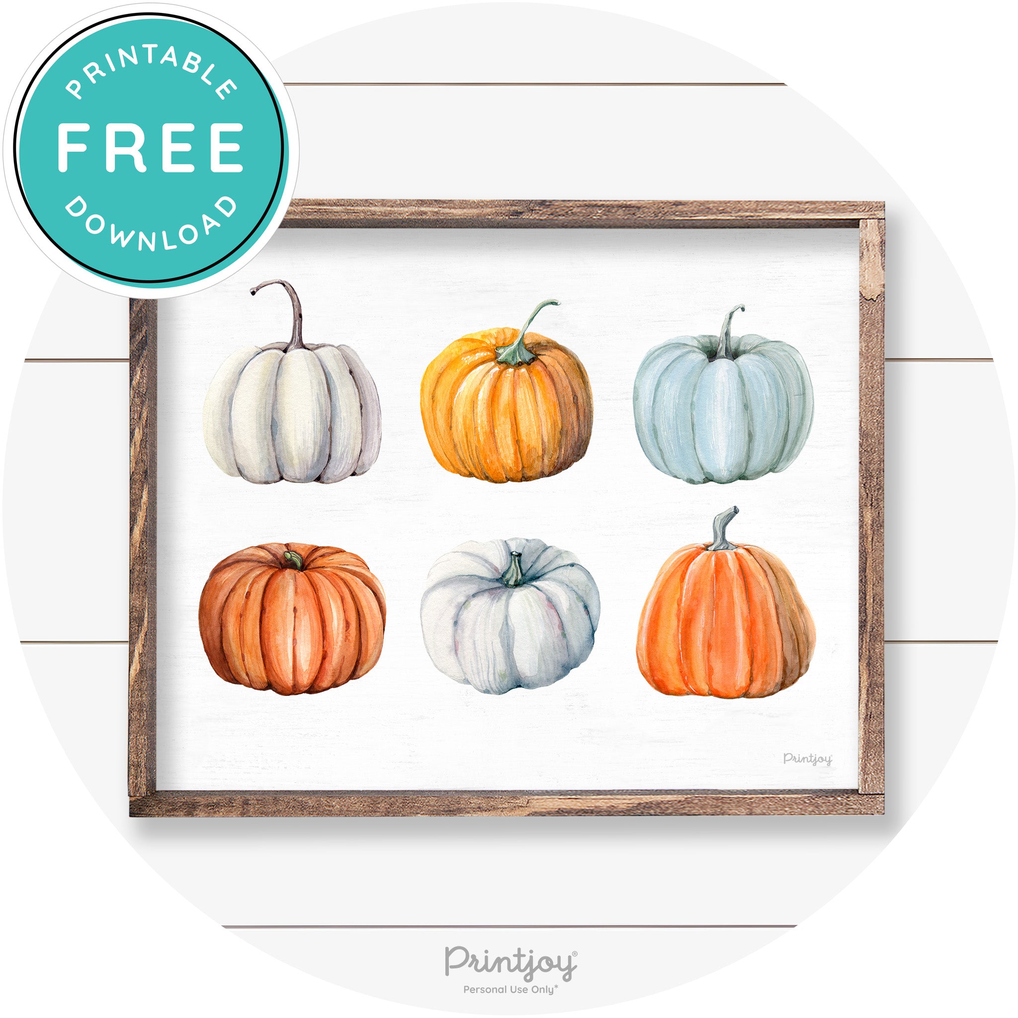 Fall Watercolor Pumpkins Cute Farmhouse Wall Art Free Printable