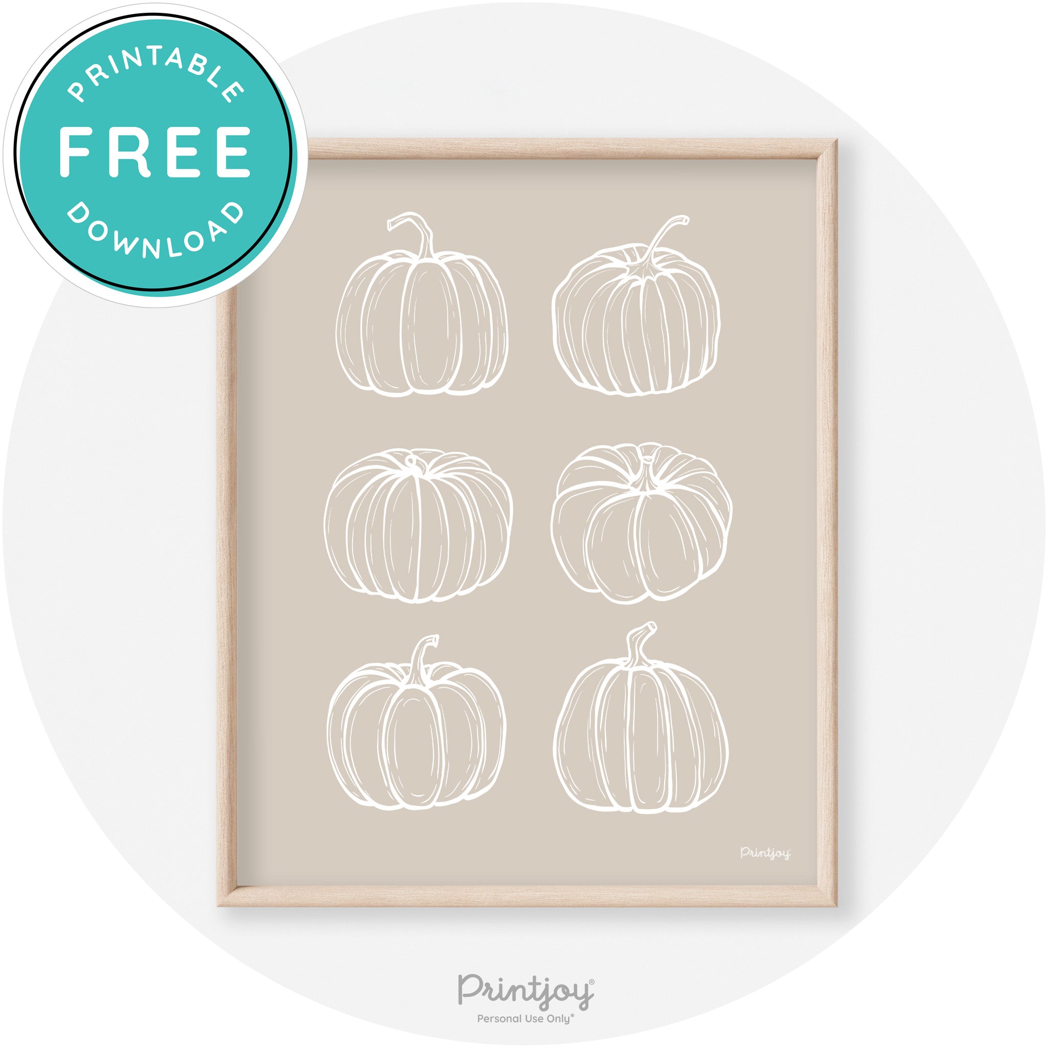 Fall Pumpkin Drawings Transitional Decor Wall Art Free Printable - Printjoy