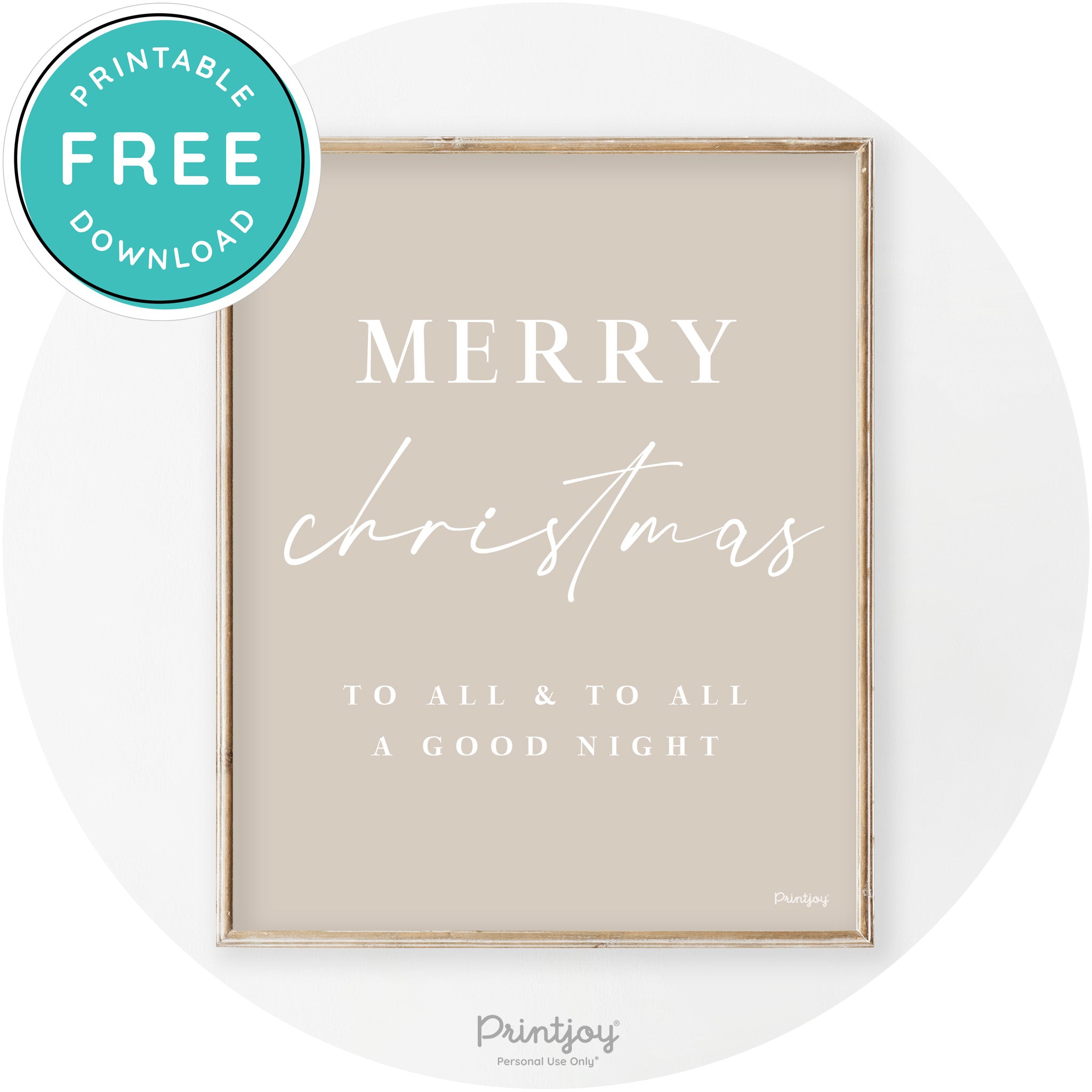Merry Christmas To All Good Night Transitional Wall Art Free Printable