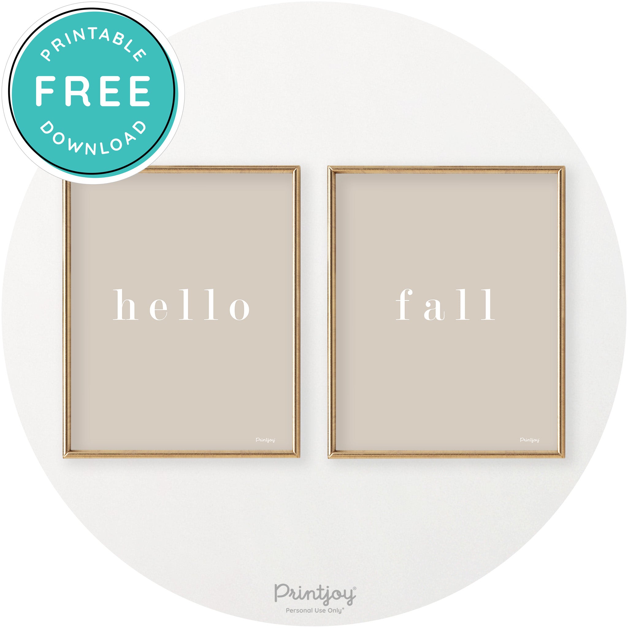 Hello Fall Set Of 2 Simple Modern Chic Wall Art Decor Free Printable - Printjoy