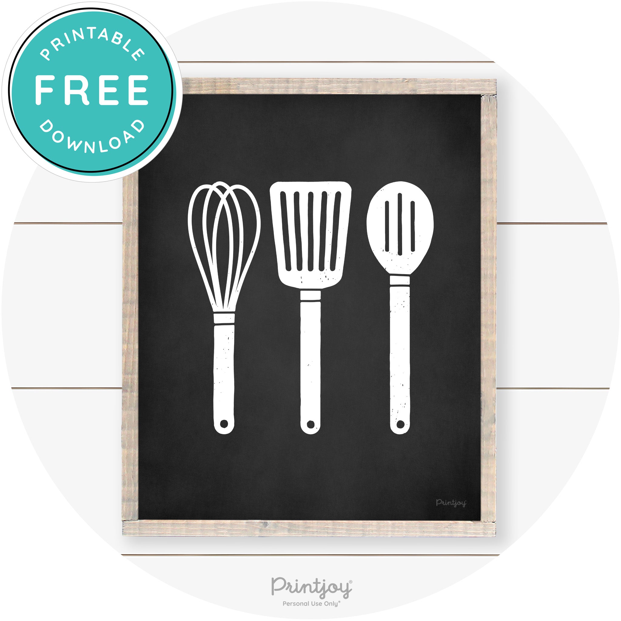 Whisk Spatula Spoon Kitchen Utensils Farmhouse Wall Art Free Printable - Printjoy