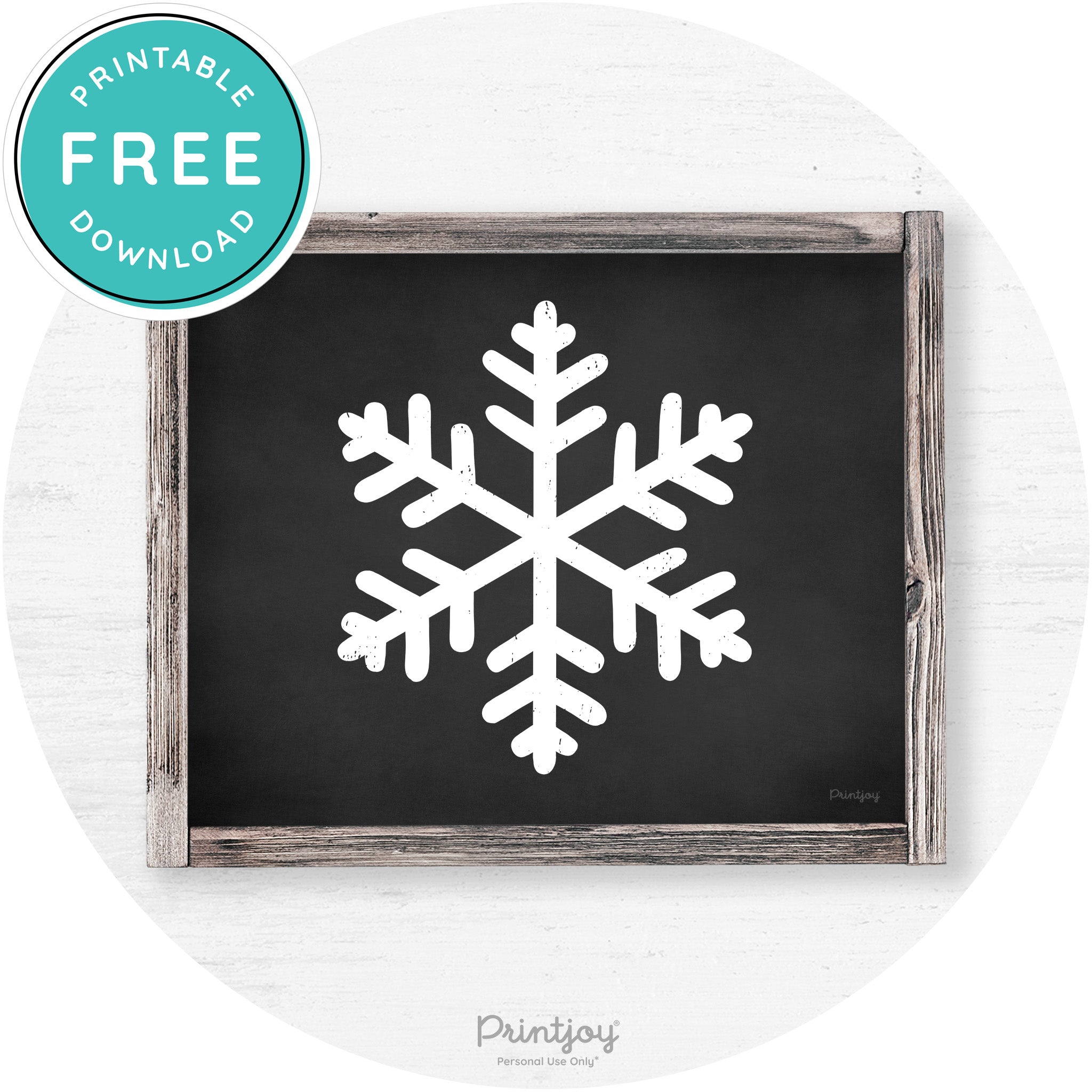 Snowflake Silhouette Winter Farmhouse Wall Art Decor Free Printable - Printjoy