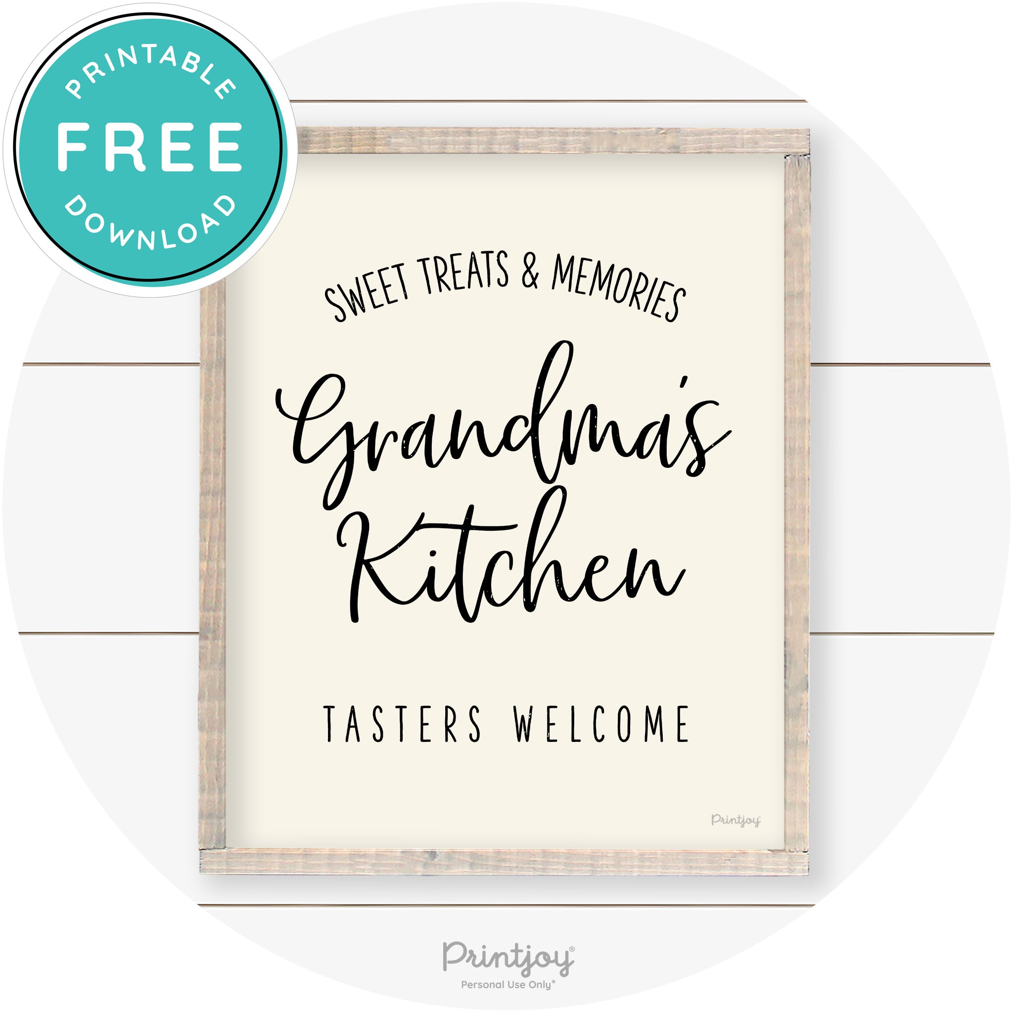 Grandma's Kitchen Tasters Welcome Farmhouse Art Free Printable - Printjoy