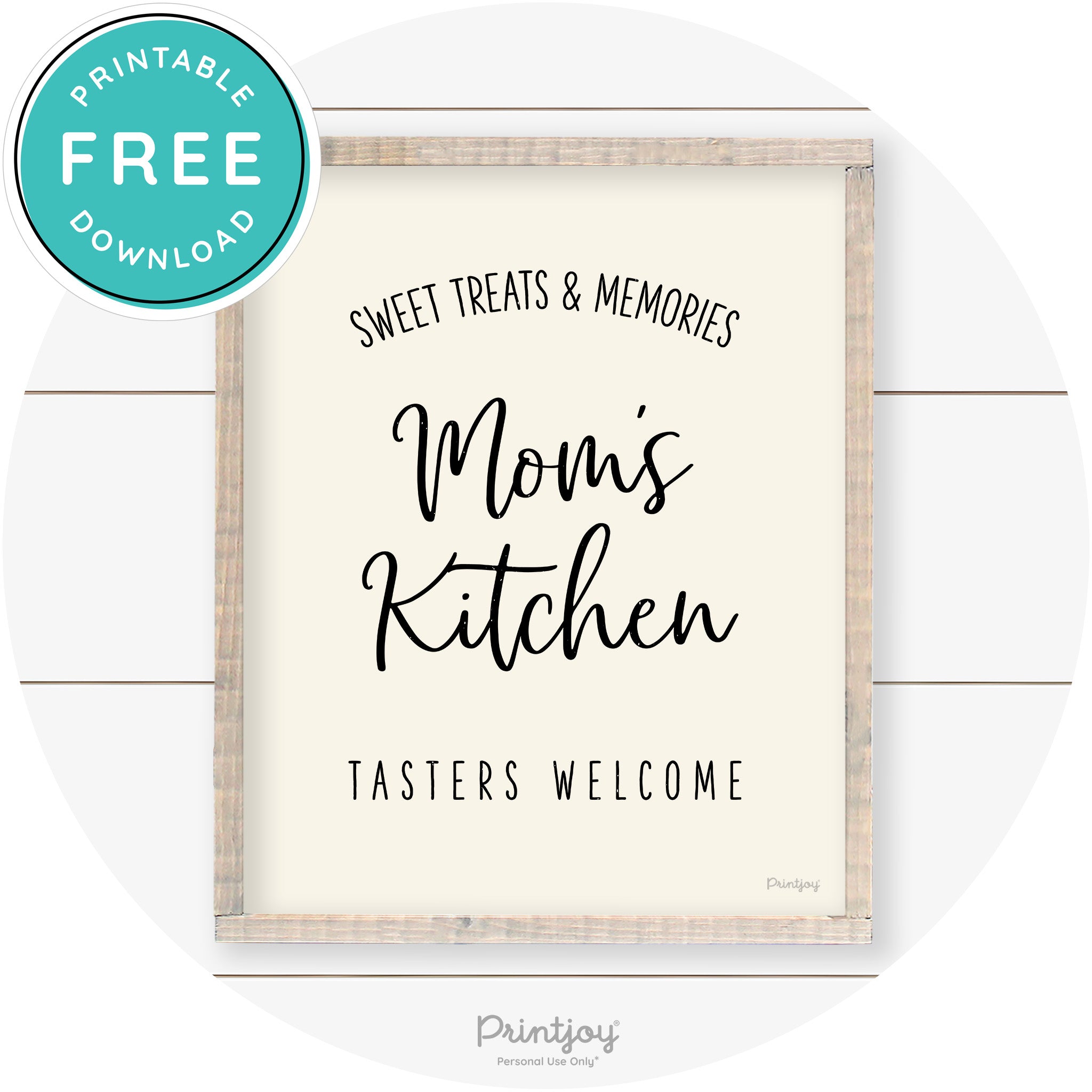 Mom's Kitchen Tasters Welcome Farmhouse Wall Art Free Printable - Printjoy