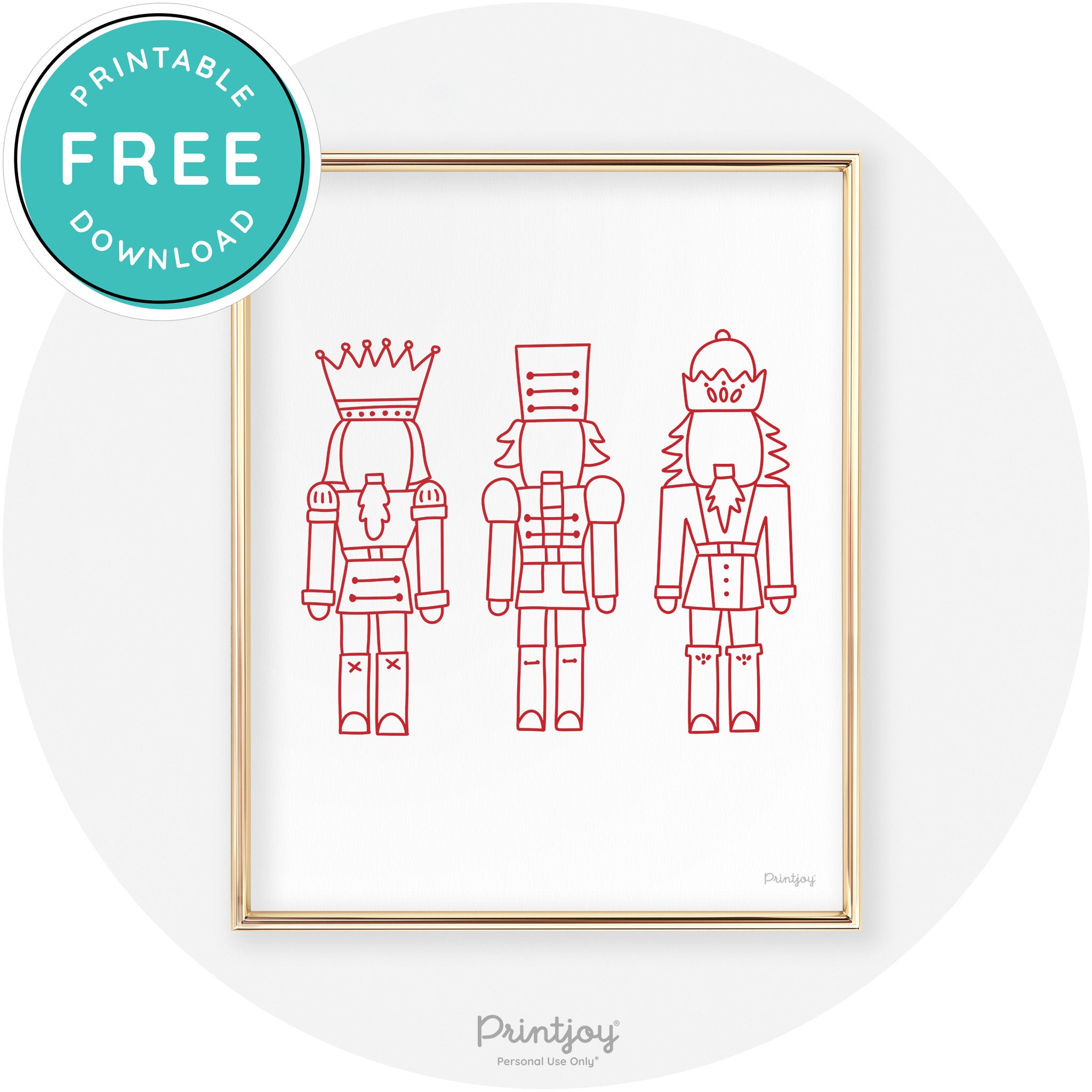 Nutcrackers Line Art Cute Modern Chic Wall Art Decor Free Printable - Printjoy
