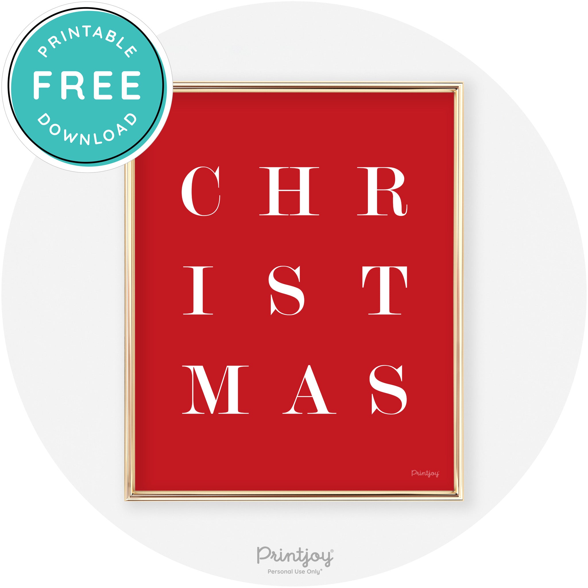Christmas Typography Cute Modern Chic Decor Wall Art Free Printable - Printjoy