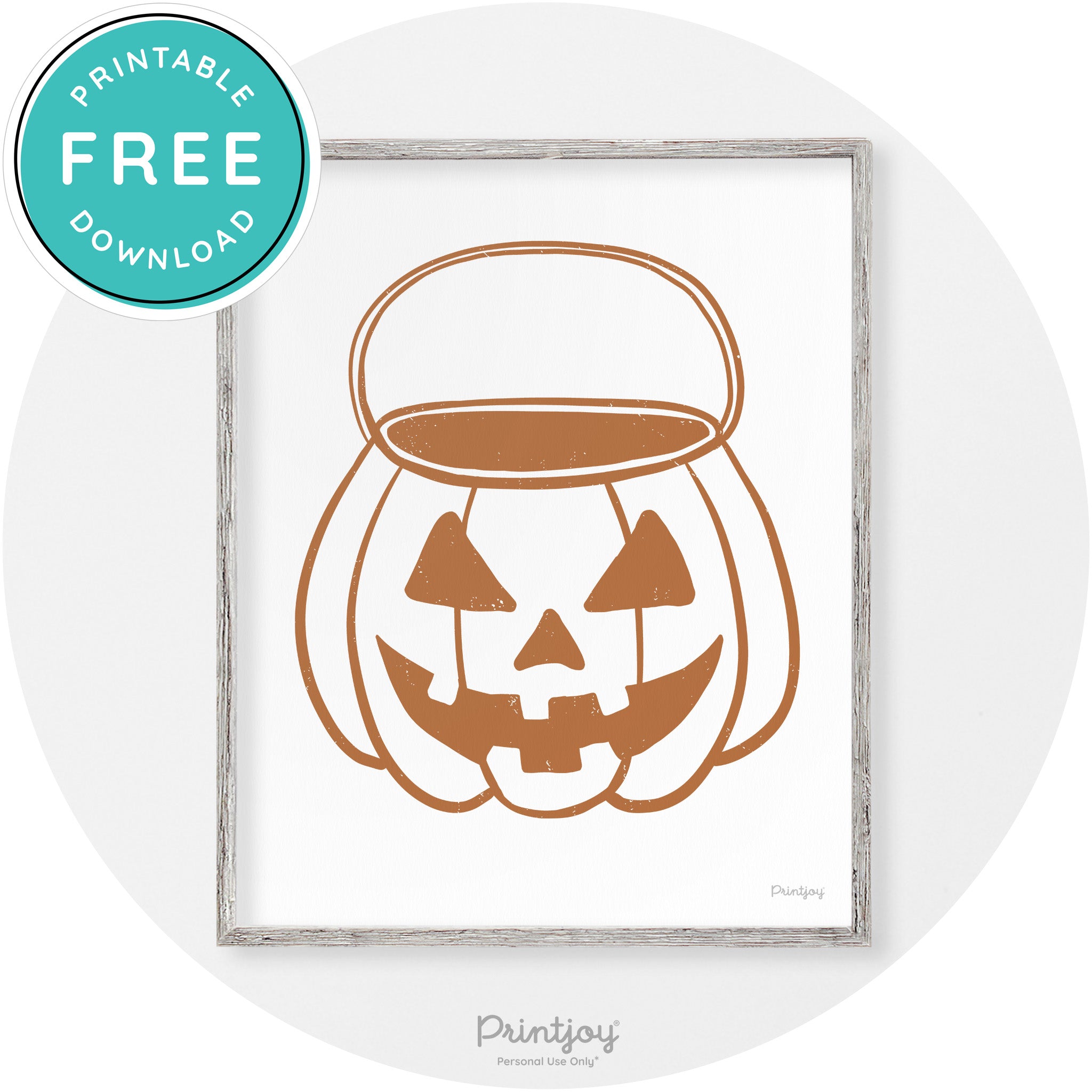 Jack O Lantern Treat Bucket Vintage Halloween Wall Art Free Printable - Printjoy