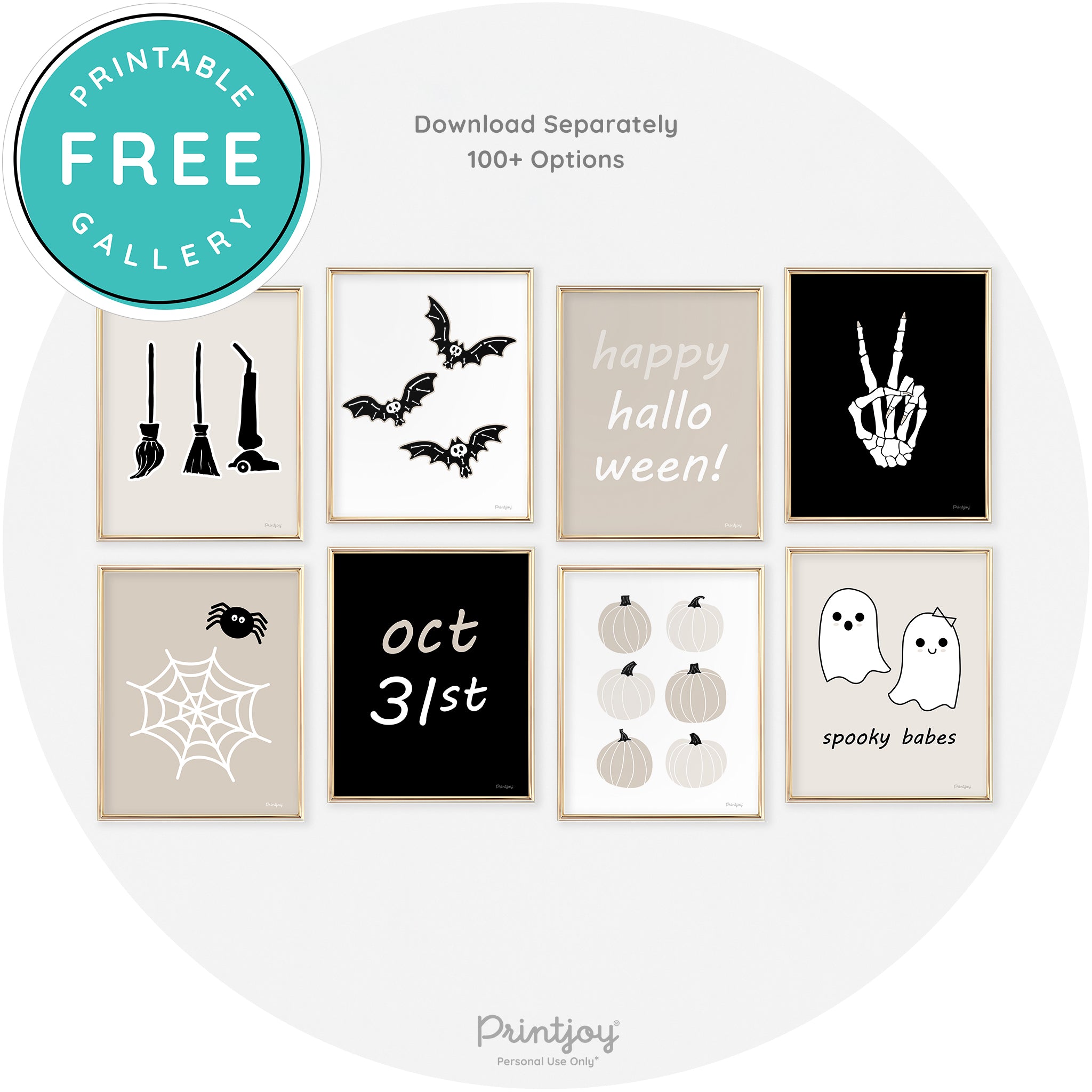 Happy Halloween Fun Cute Chic Halloween Wall Art Free Printable - Printjoy