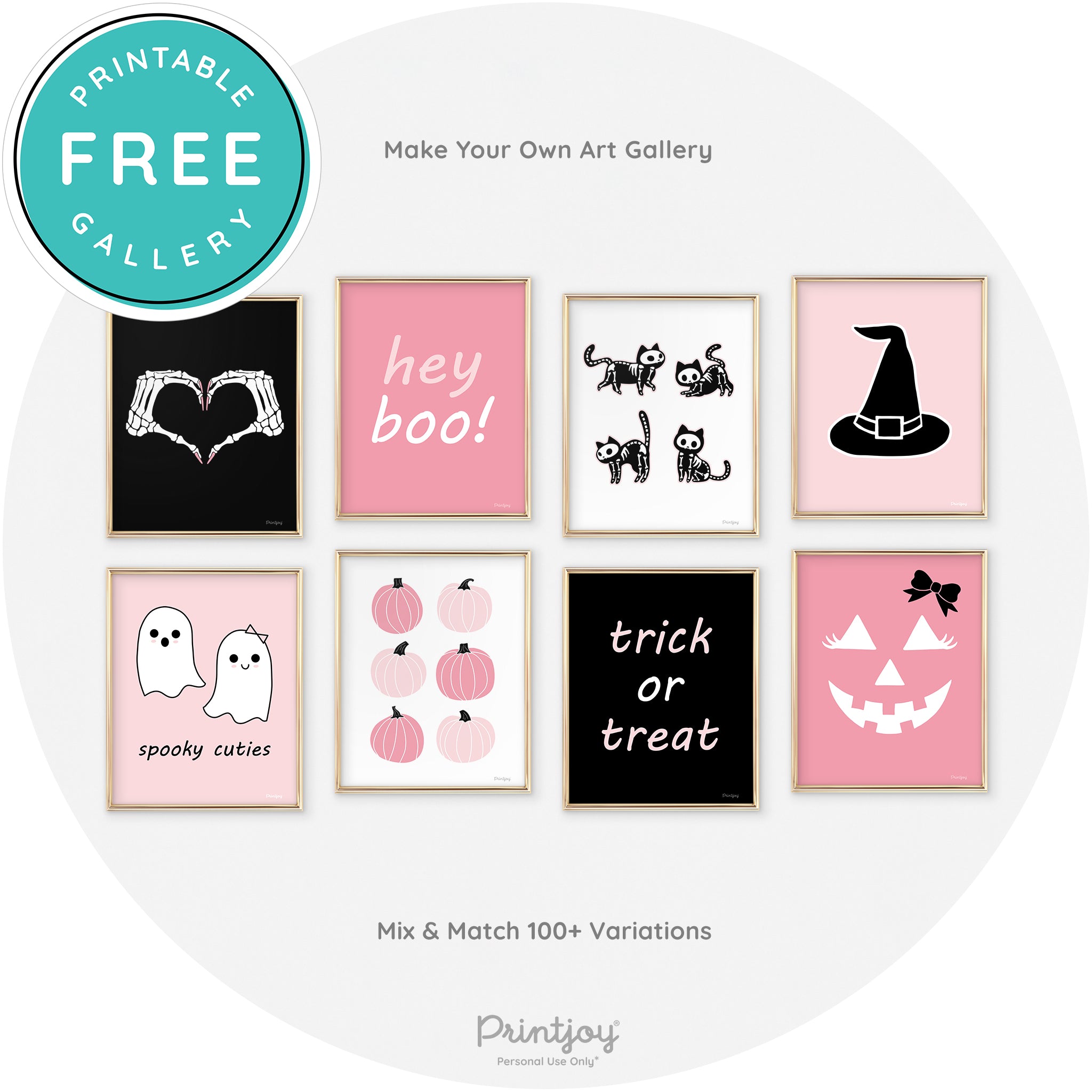 Trick Or Treat Fun Cute Chic Halloween Wall Art Decor Free Printable