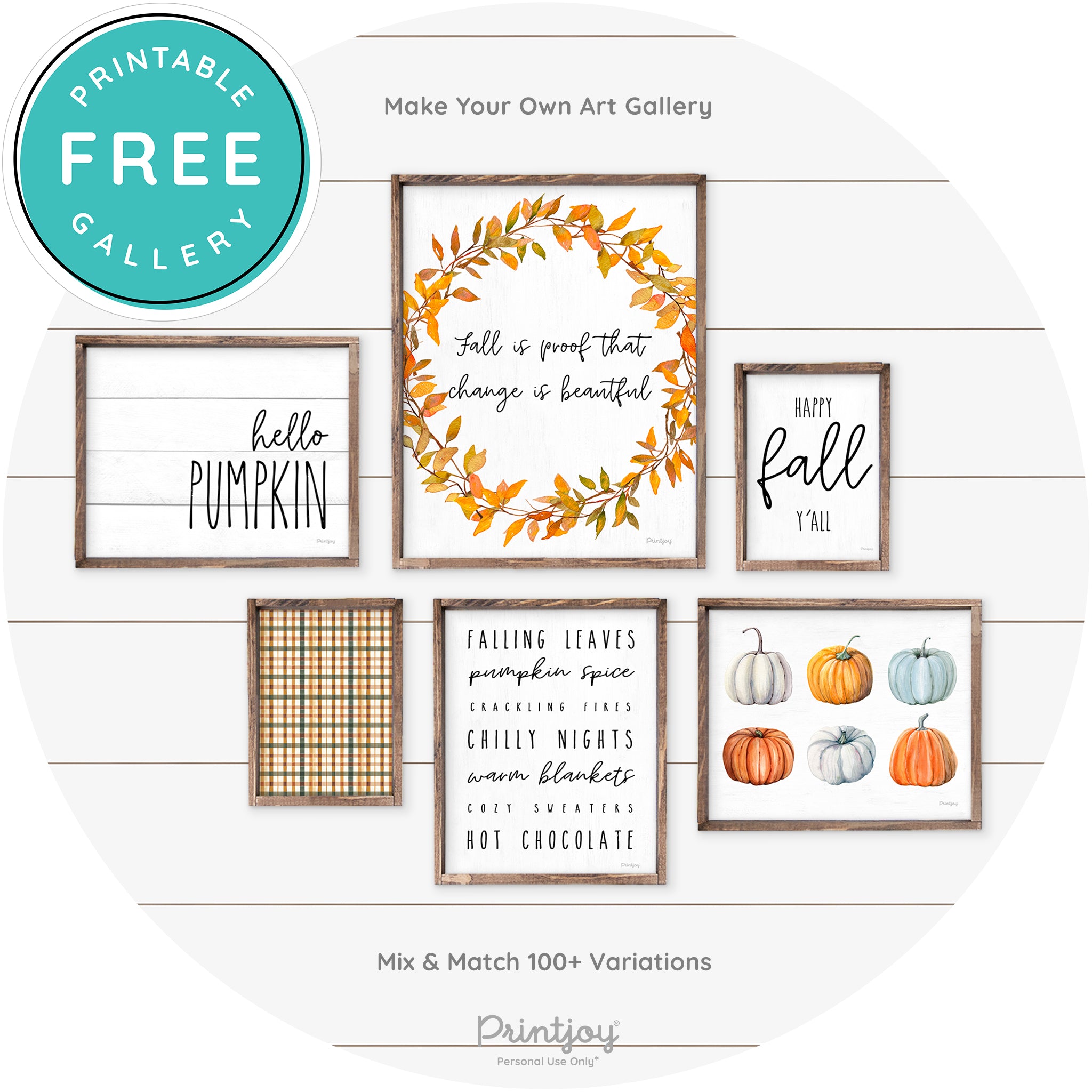 Fall Watercolor Pumpkins Cute Farmhouse Wall Art Free Printable