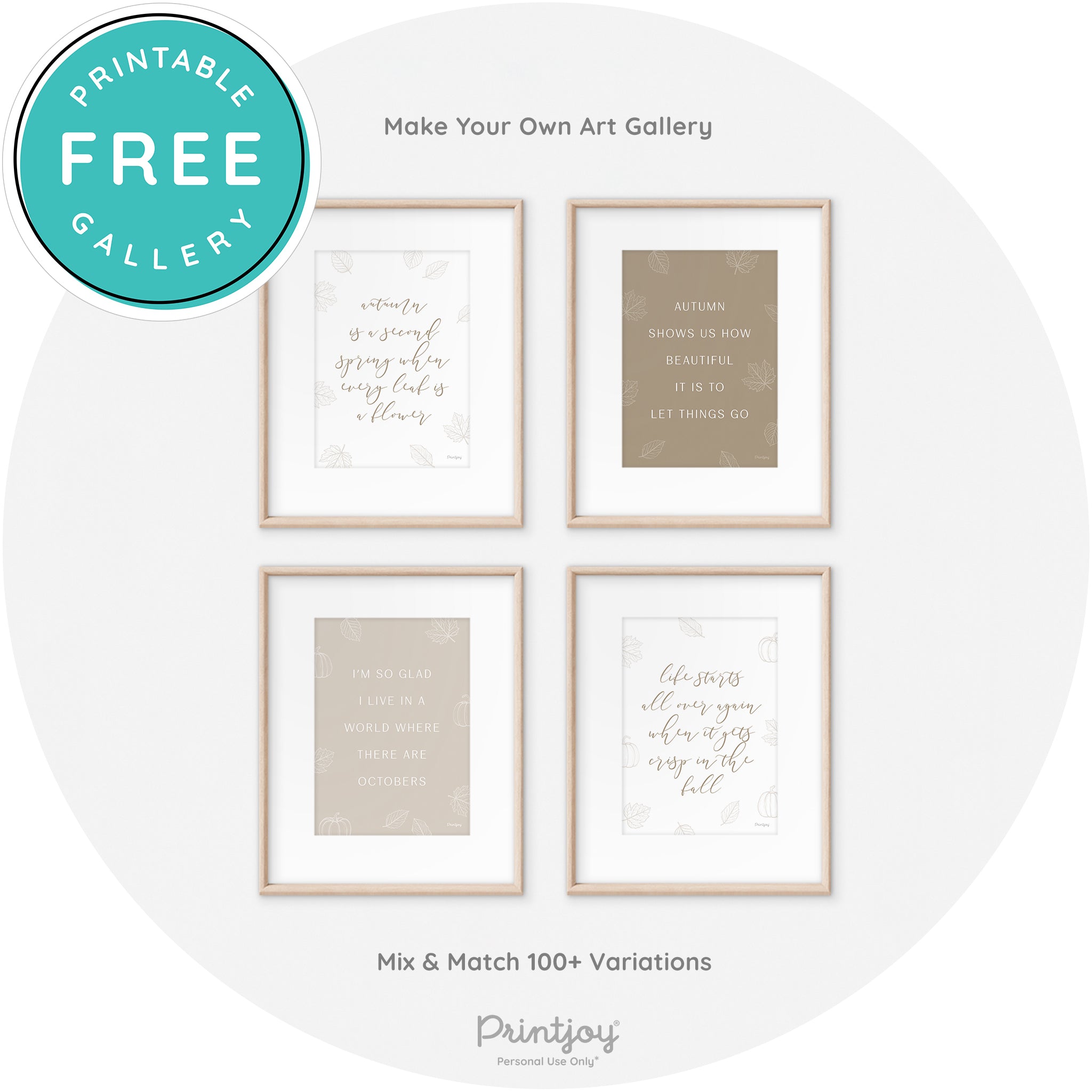 Fall Quote Life Starts Over Again Transitional Wall Art Free Printable - Printjoy