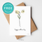 Happy Mothers Day Greeting Card Lovely Floral Line Art Free Printable
