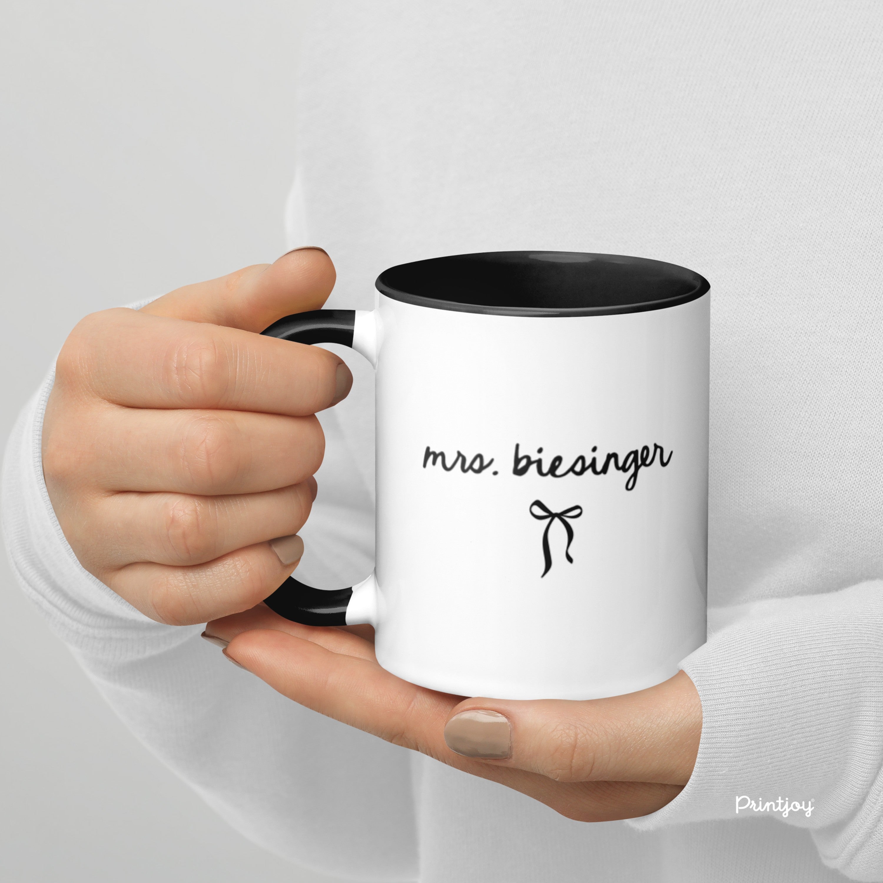 Whimsical Personalized Wedding Gift for Bride Invite Bow Mug - Printjoy