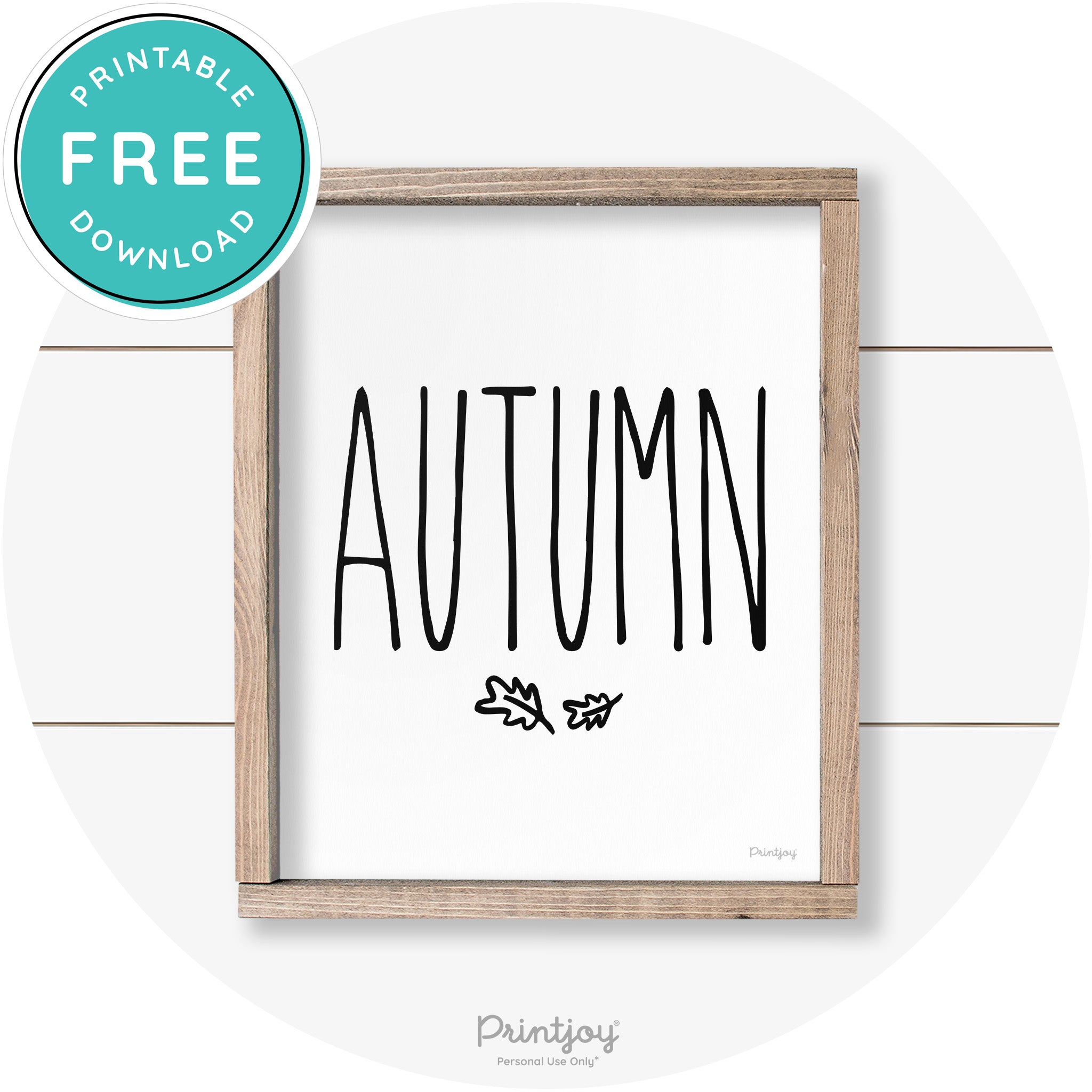 Autumn Leaves Cute Farmhouse Wall Art Decor Free Printable
