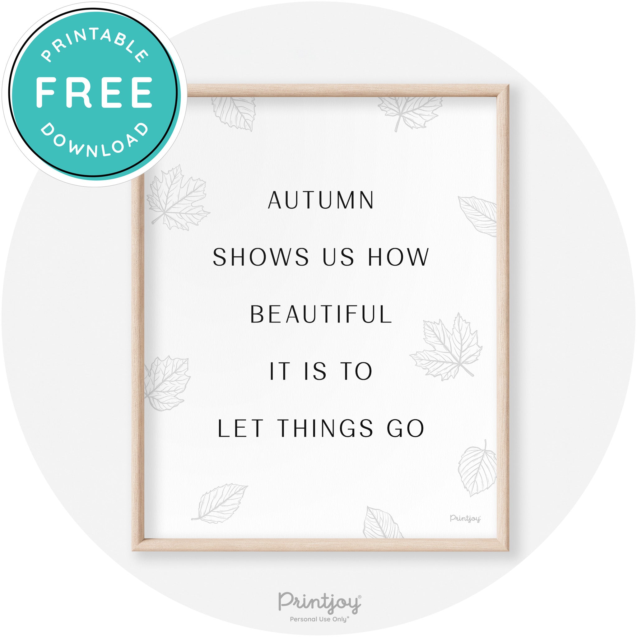 Fall Quote Autumn Let Things Go Transitional Wall Art Free Printable
