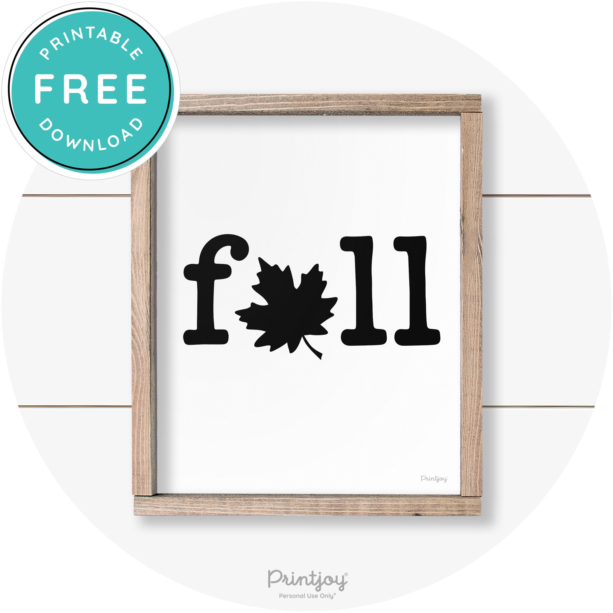 Fall Maple Leaf Cute Modern Farmhouse Wall Art Free Printable