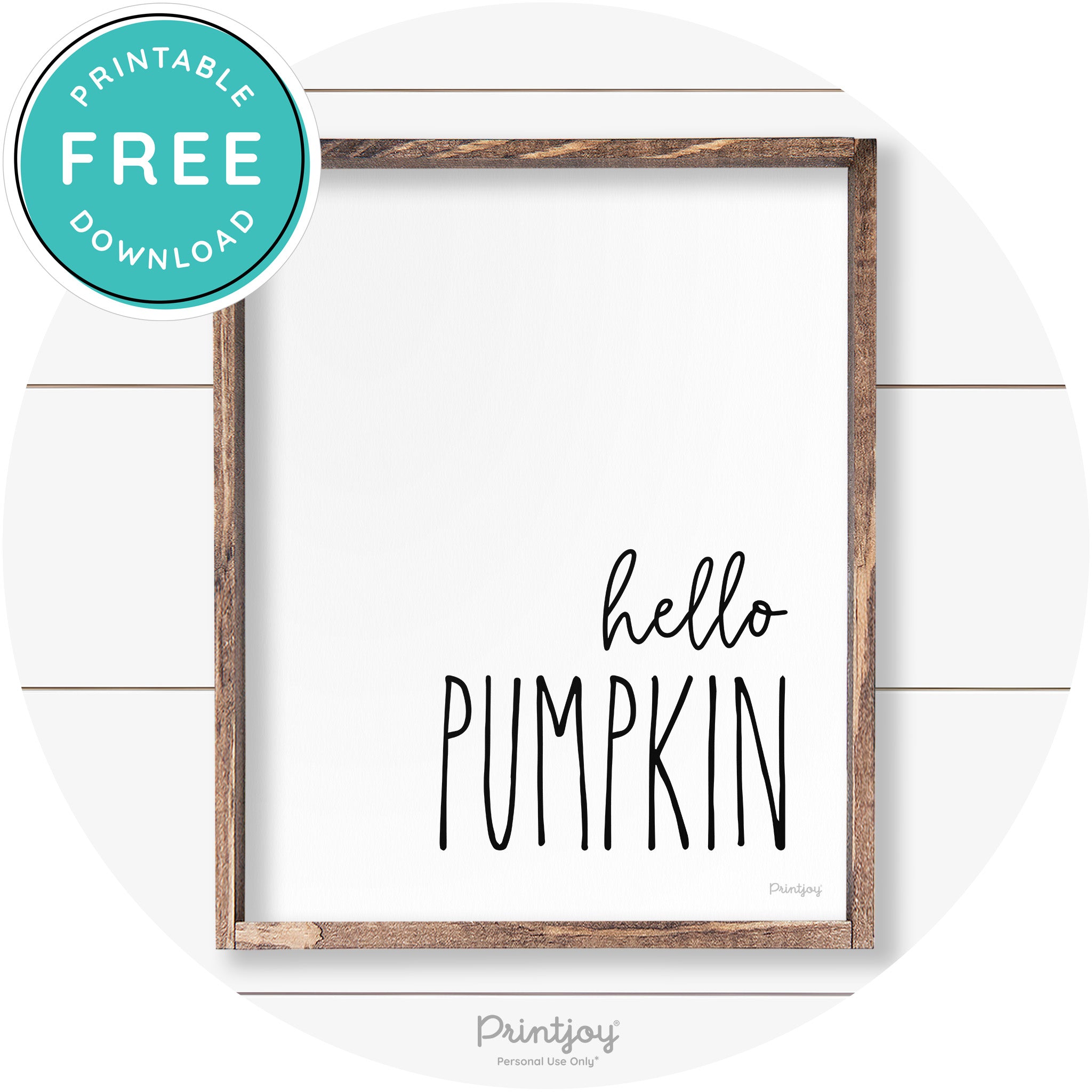 Hello Pumpkin Cute Fun Simple Farmhouse Wall Art Free Printable