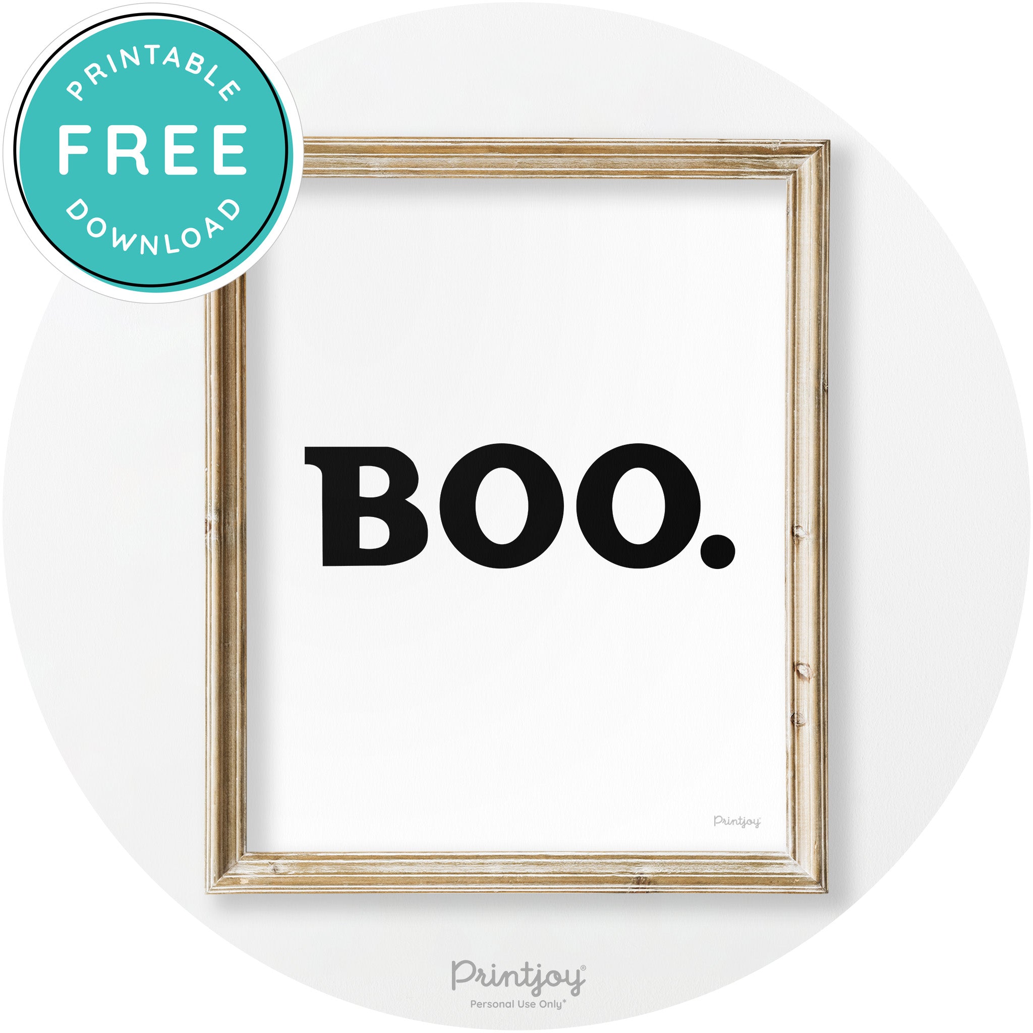 Boo Halloween Modern Vintage Wall Art Decor Free Printable