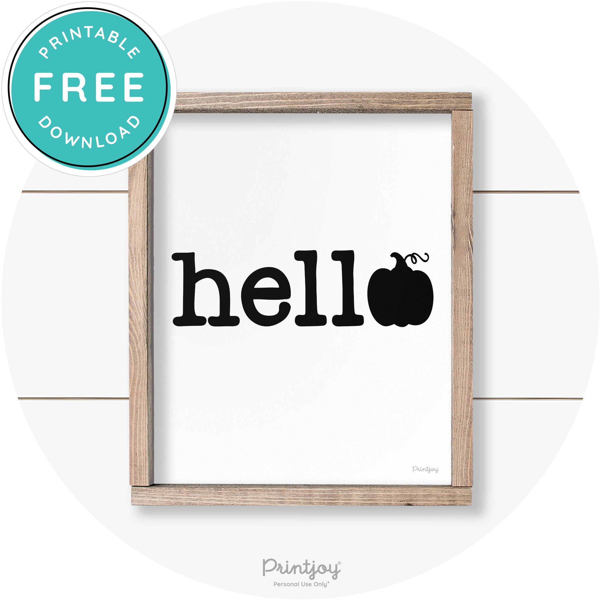 Hello Pumpkin Fall Autumn Cute Farmhouse Wall Art Free Printable