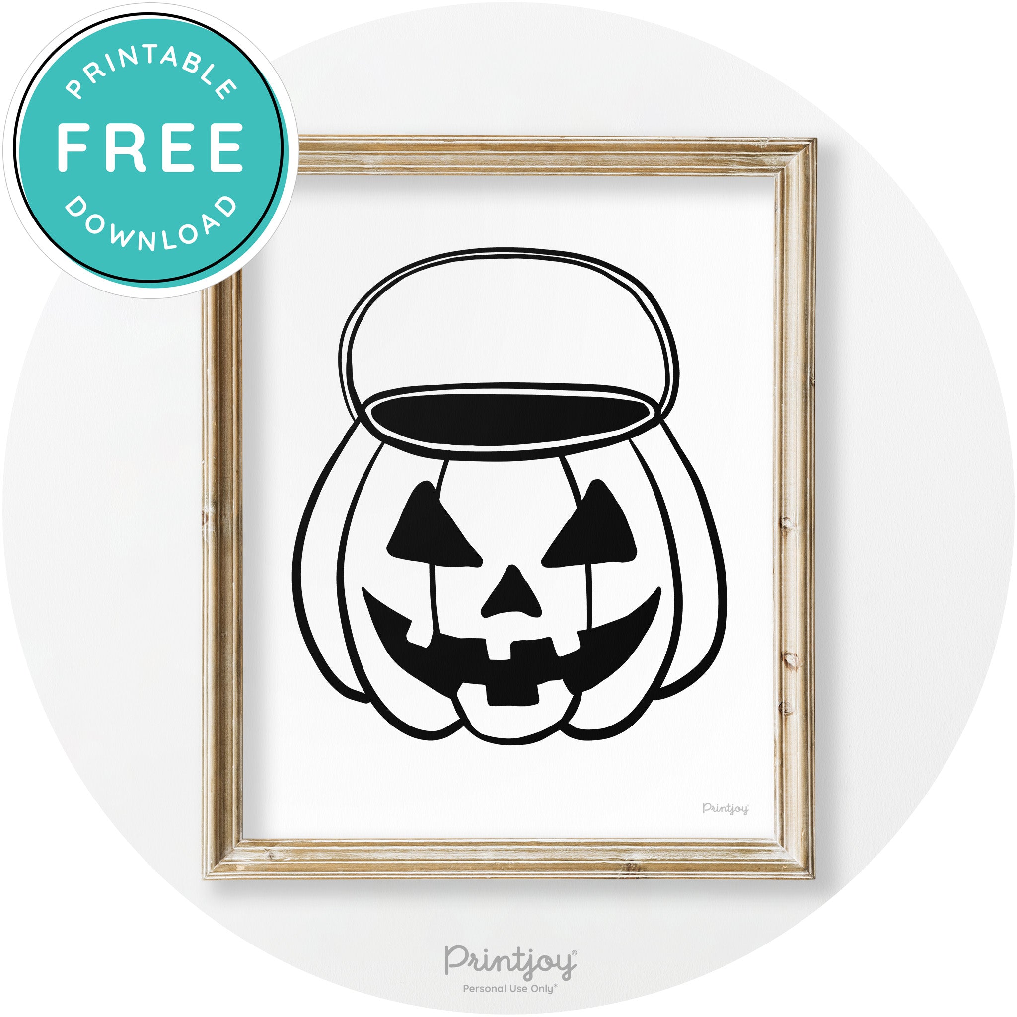Jack O Lantern Treat Bucket Vintage Halloween Wall Art Free Printable