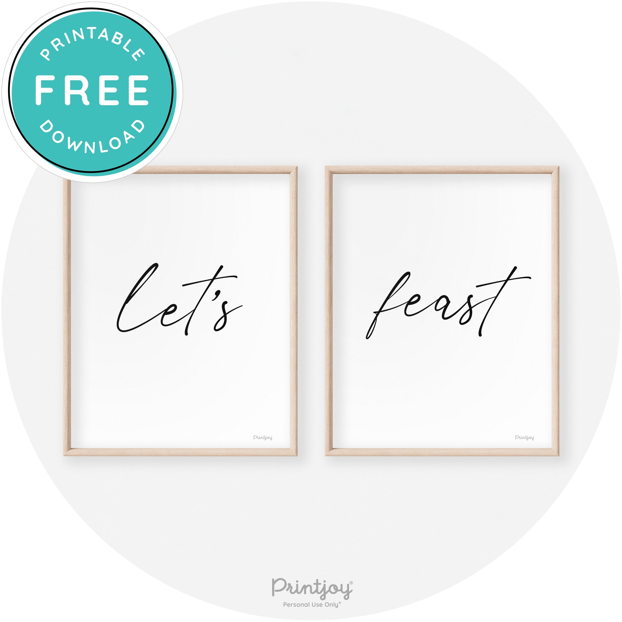 Let's Feast Set Of 2 Thanksgiving Transitional Wall Art Free Printable