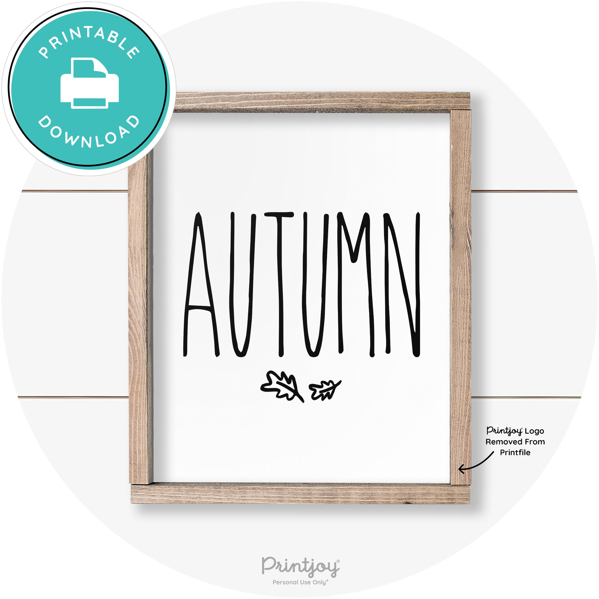 Autumn Leaves Cute Farmhouse Wall Art Decor Free Printable