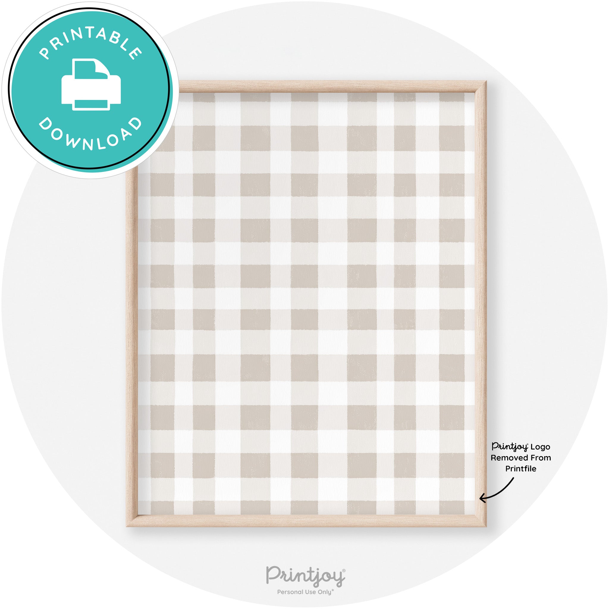 Fall Plaid Neutral Modern Transitional Decor Wall Art Free Printable - Printjoy